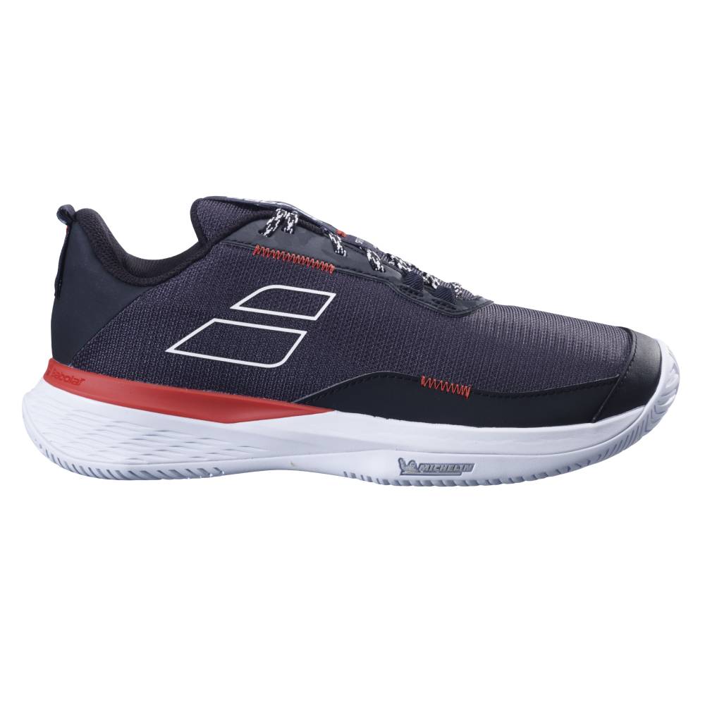 Babolat SFX EVO Men's Tennis Shoes - Lightweight Performance Court Shoes for Men with Cushioning & Stability (Black/Red) - Perfect for Competitive Matches & Training Sessions