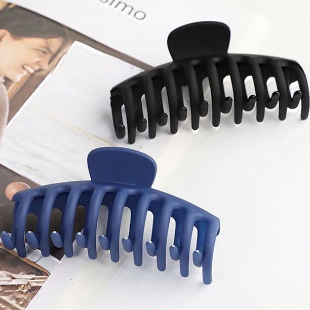 SETTER 4-Inch Big Hair Claw Clips for Women - Non-Slip Large Hair Clips for Thin & Thick Hair - Strong Hold Hair Accessories for Ponytail & Bun - 2 Pack (2 Colors) - Perfect for Work, Gym & Everyday Styling