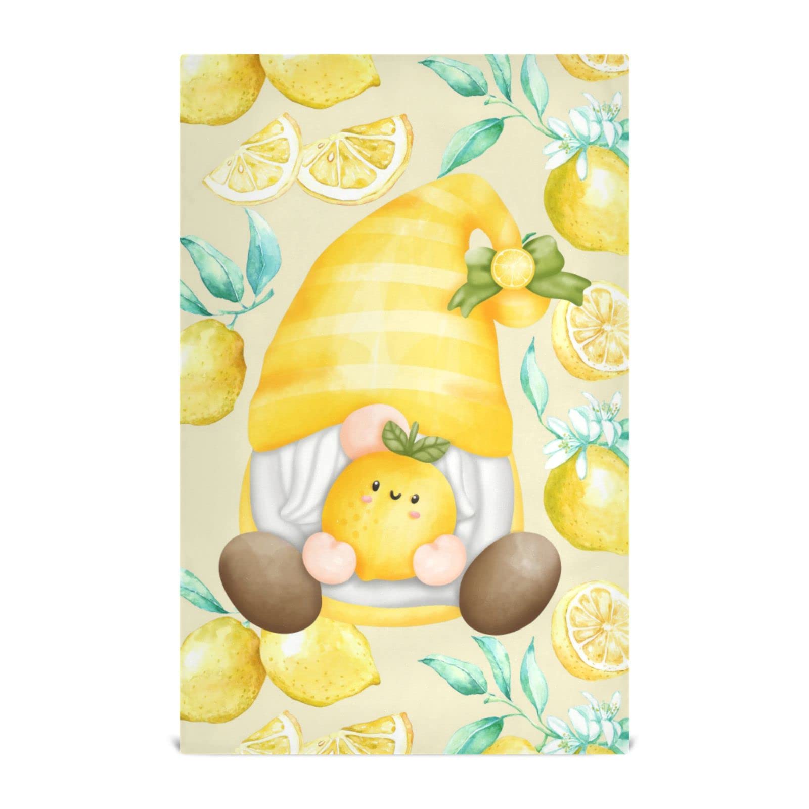 BOENLE Gnome Lemon Kitchen Towels Set of 4 - Super Absorbent Microfiber Dish Towels, Hand Towels & Cleaning Cloths for Farmhouse Decor - Quick Dry Decorative Tea Towels & Dishcloths - Perfect for Kitchen, Bathroom & Holiday Decor