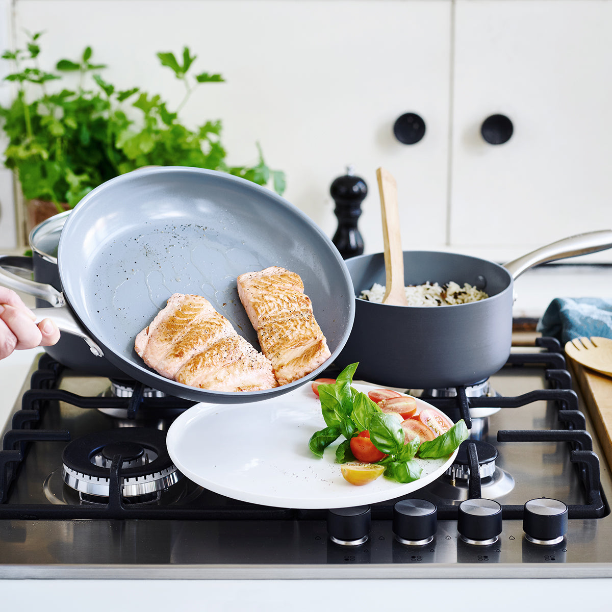 Lima Ceramic Nonstick 18-Piece Cookware Set - Non-Toxic PFOA-Free Pots and Pans for Healthy Cooking | Perfect for Frying, Boiling, Baking & Everyday Kitchen Use