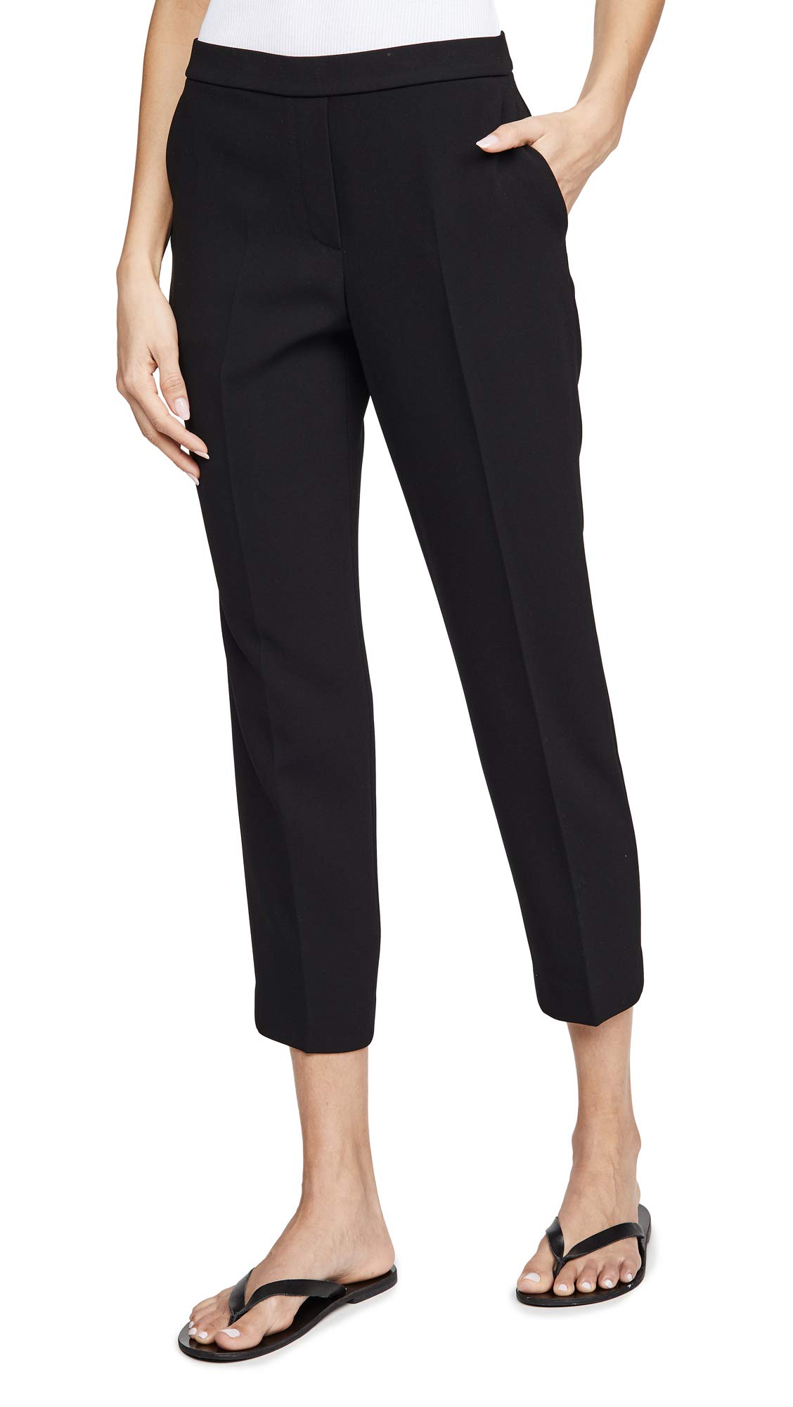Theory Women's Treeca Pull-On Professional Pants - Comfortable Stretch Work Pants for Office, Business Travel & Casual Wear