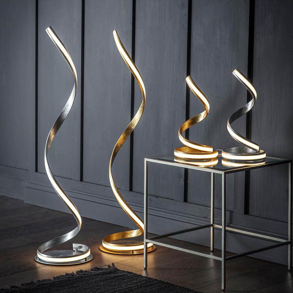 Endon Aria 1 Light Gold Leaf Table Lamp - Modern Bedside Nightstand Lighting for Living Room, Bedroom & Office Decor