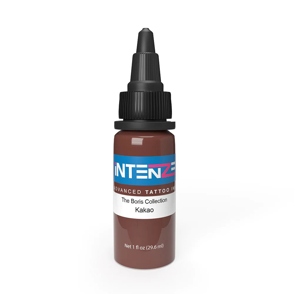Boris Series Intenze Tattoo Ink 1oz Bottle - Professional Tattoo Artist Supplies for Permanent Makeup & Body Art - Kakao Ink for Tattoo Studio & Home Use