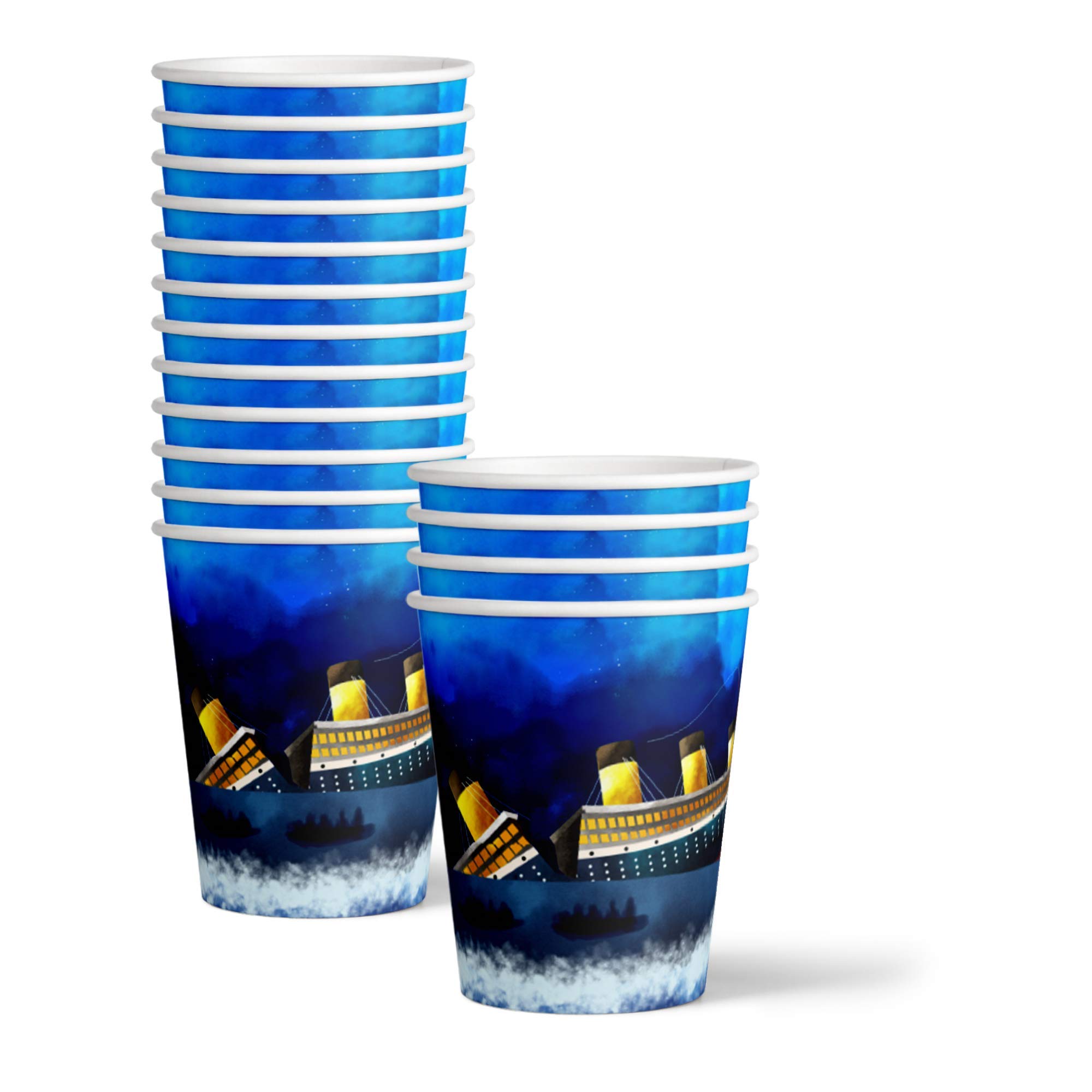 Titanic Themed Birthday Party Supplies Set - 16-Piece Tableware Kit with Plates, Napkins & Cups - Perfect for Kids' Birthday, Movie Night & Themed Events