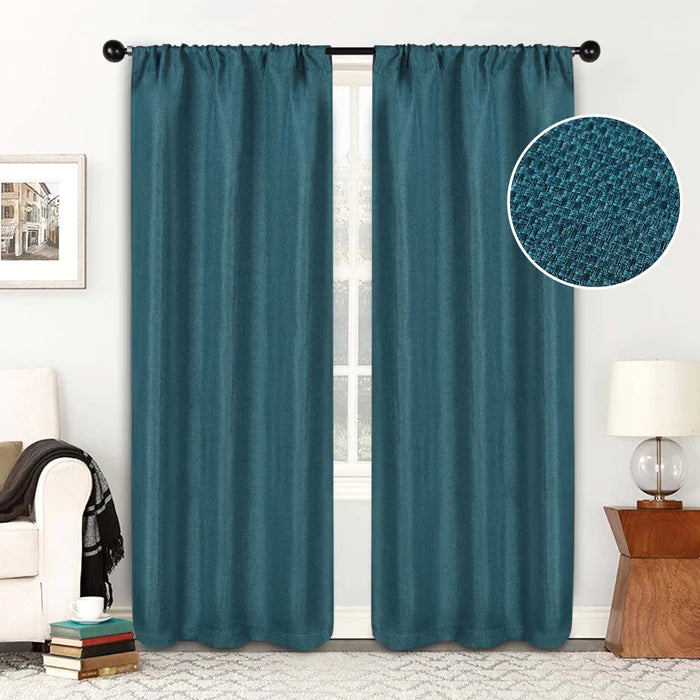 Blackout Curtains Set of 2 Panels - Jaxon Textured Room Darkening Window Drapes for Bedroom, Living Room & Home Theater (54x84 Inches)