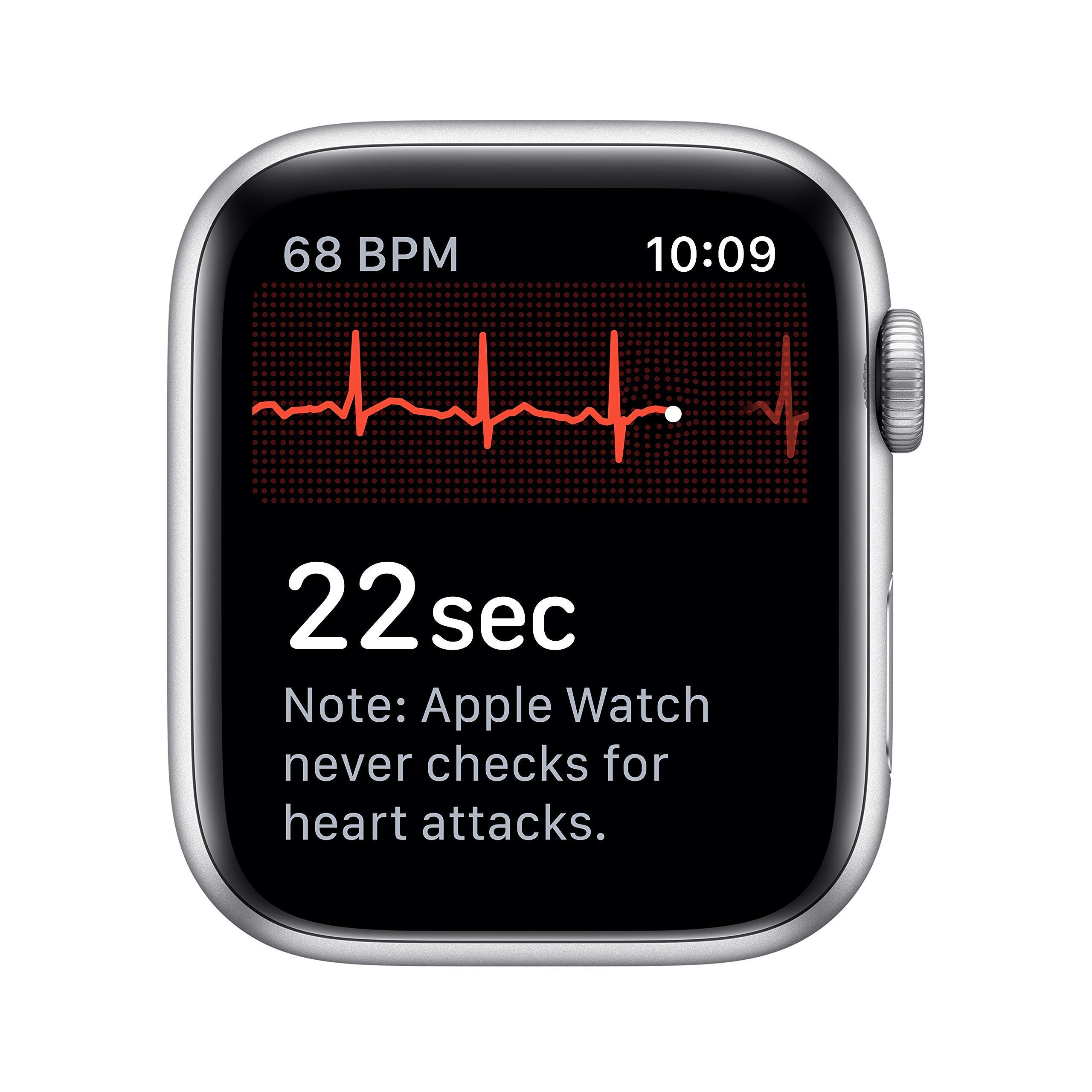 Refurbished Apple Watch Series 5 GPS 44mm - Silver Aluminum Case with White Sport Band | Smart Fitness Tracker for Running, Swimming & Daily Activity Tracking