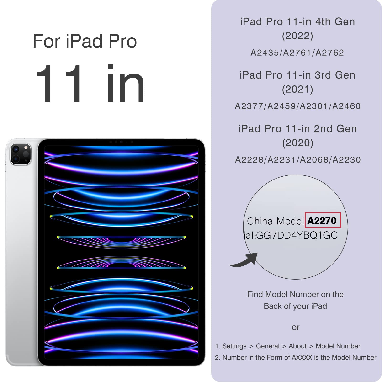 Magnetic Case for iPad Pro 11 Inch 4th/3rd/2nd Gen (2022/2021/2020) - Slim Smart Folio Cover with Auto Sleep/Wake, Pencil Charging & Trifold Stand - Lightweight Protective Case (Black) | Perfect for Work, Travel & Home Use