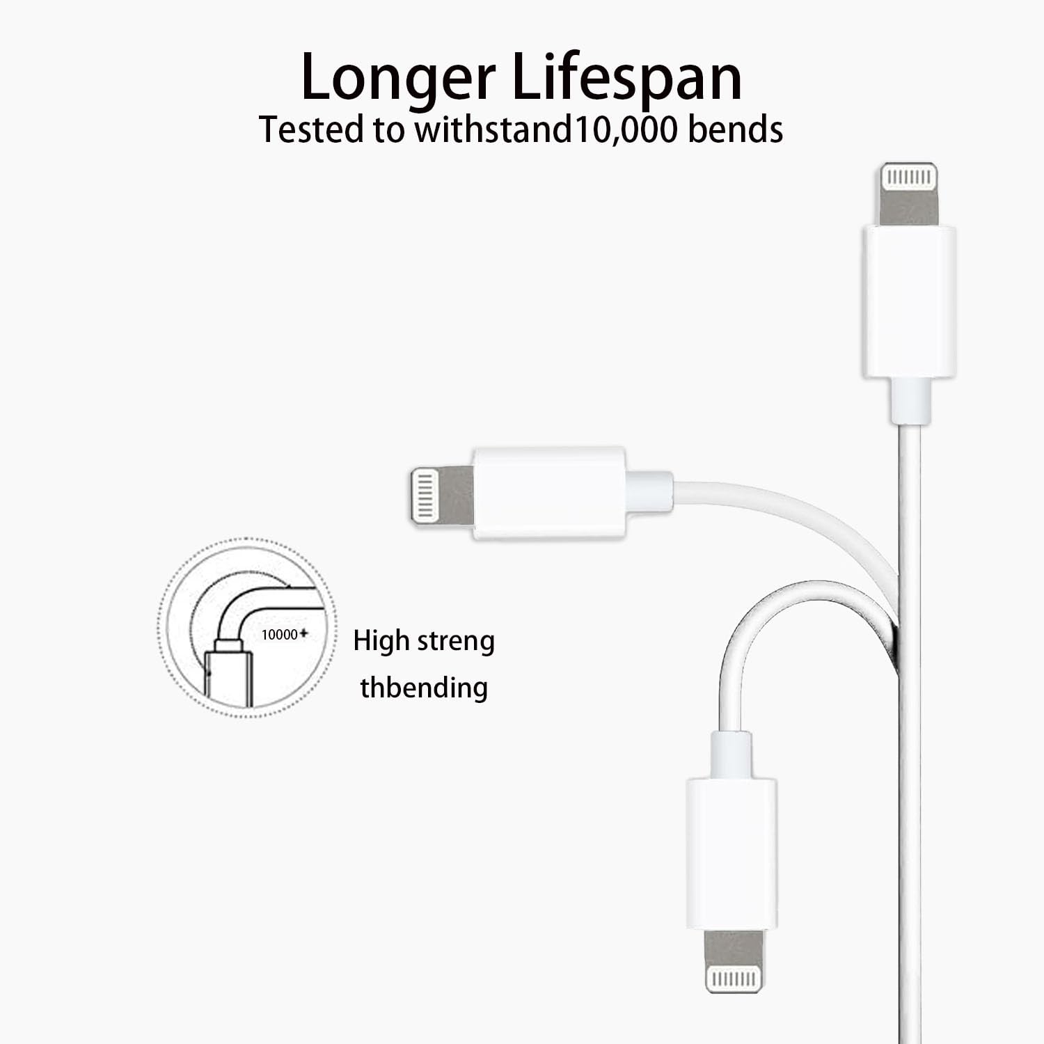 1.6ft Short USB A to Lightning CarPlay Charger Cable - Fast Charging Cord Compatible with iPhone 14/14 Plus/14 Pro Max/13/12/11/8/7/SE/XS/XR & iPad 9/8/7/6/5/4/Air 3/Mini - Perfect for Car Charging & Safe Driving