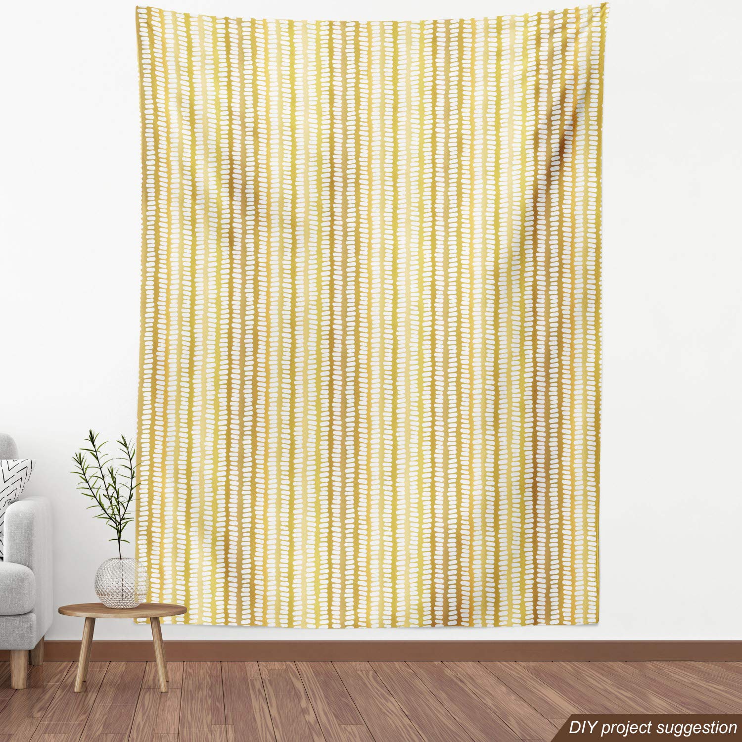 Ambesonne Abstract Fabric by The Yard - Scrapbook Style Geometric White Dashes Artwork for Upholstery, Home Decor & DIY Crafts | 10 Yards Pale Coffee | Perfect for Christmas Decor, Throw Pillows & Table Runners