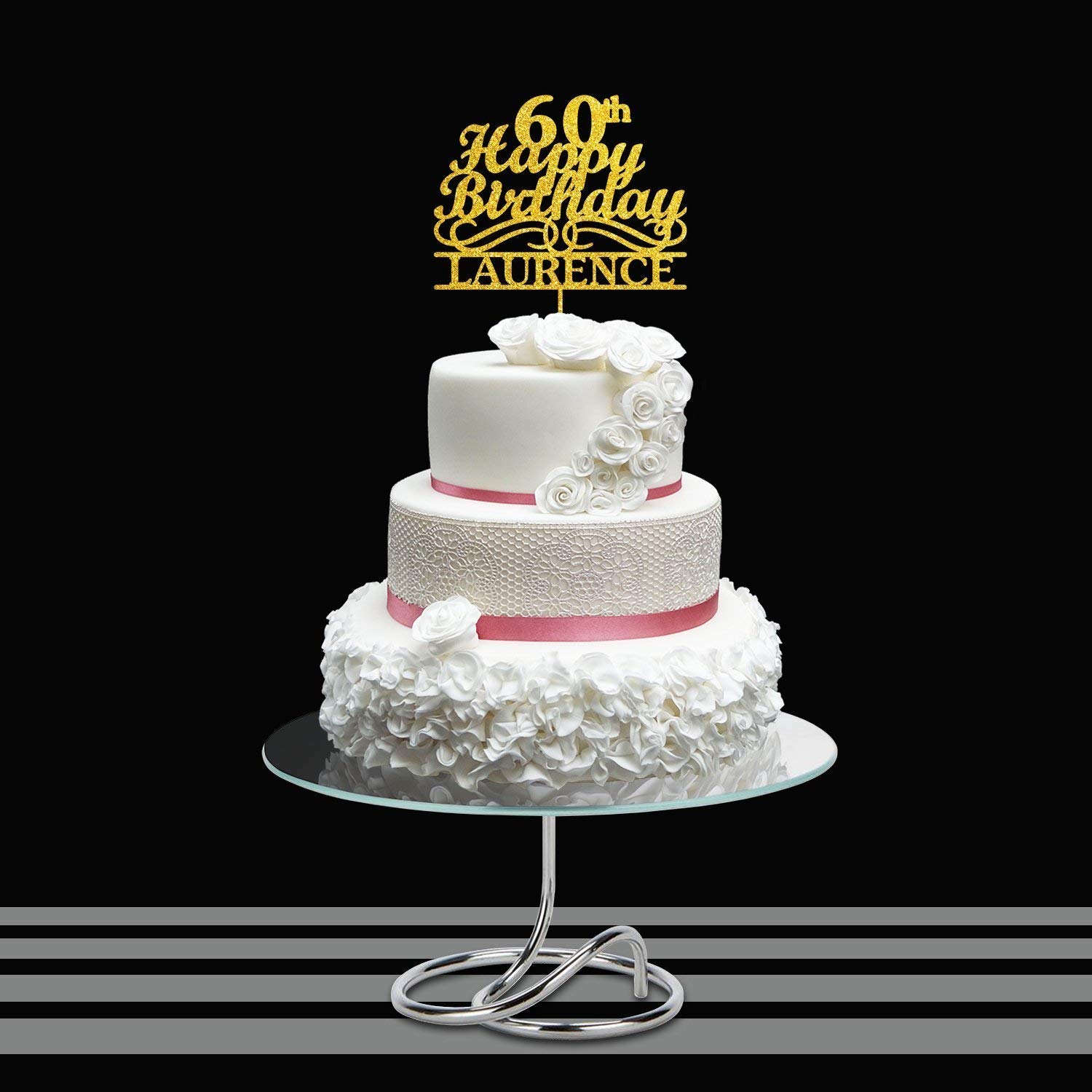 Personalized Anniversary & Birthday Cake Topper - Custom Age Cake Decorations for Weddings, Baby Showers & Special Celebrations