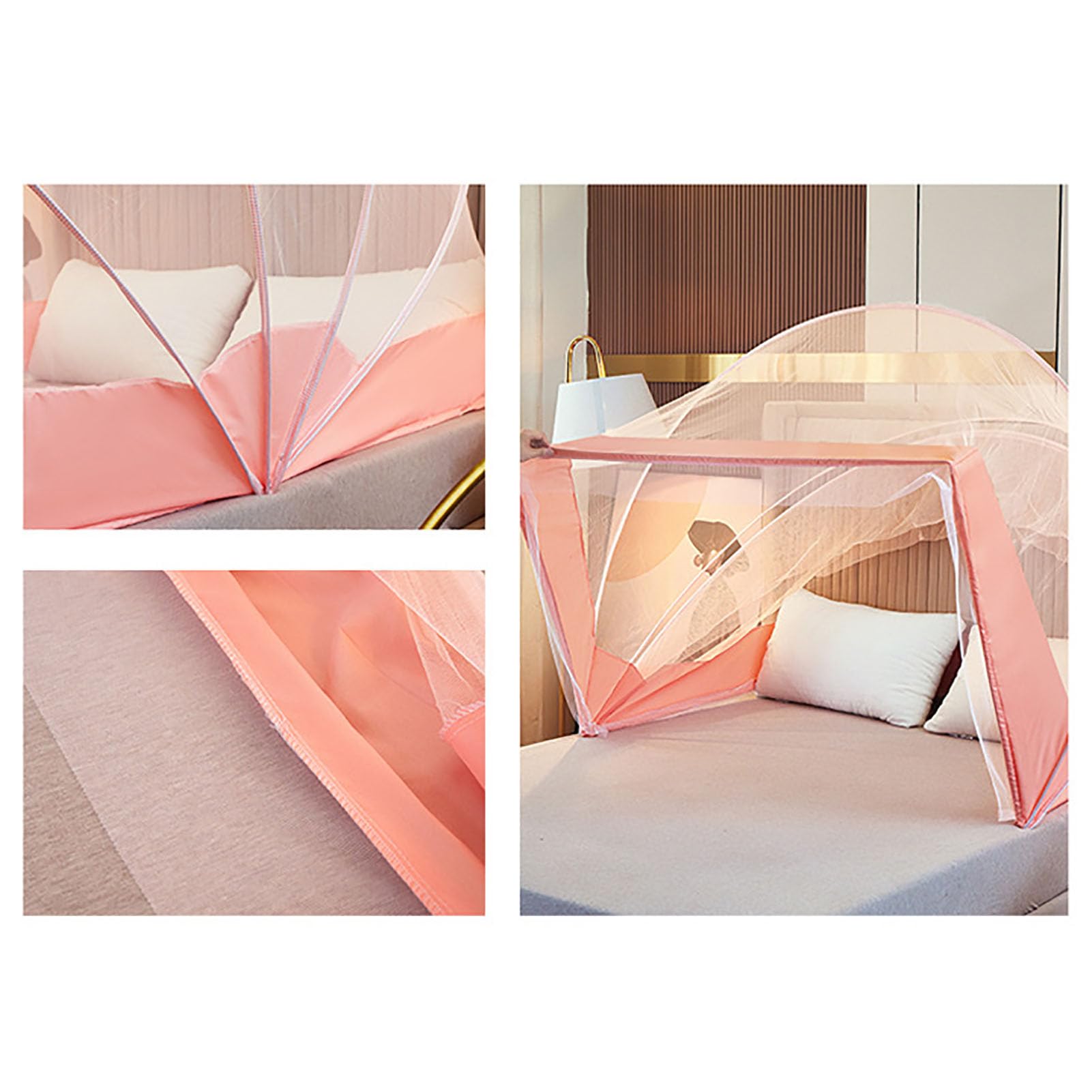 Portable Pop Up Mosquito Net Tent with Bottom - Foldable Canopy Bed Tent for Camping, Travel & Outdoor Protection