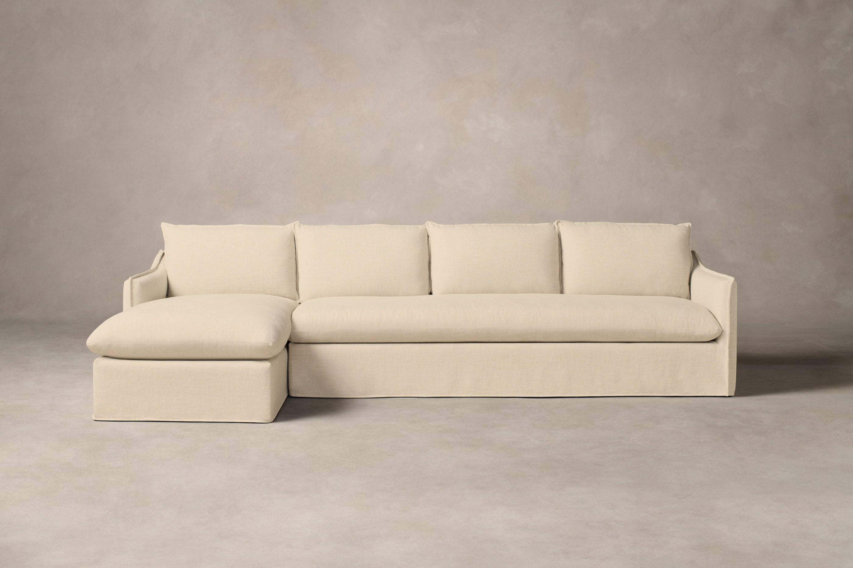 Dune Sectional Sofa with Performance Linen Weave Fabric - Modern Comfort for Living Room & Family Gatherings