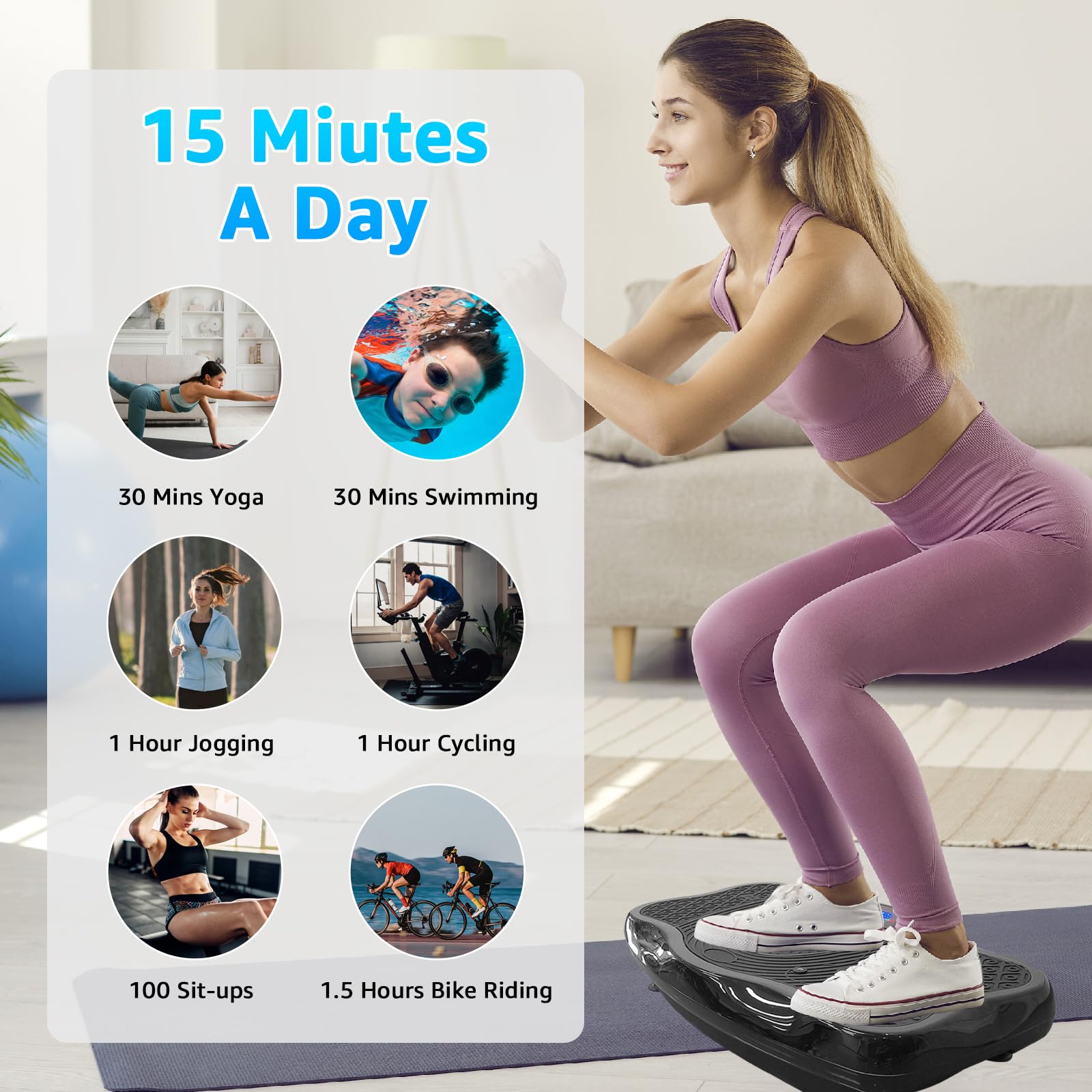 XXL 330 LBS Capacity Vibration Plate Exercise Machine - 120 Levels Whole Body Workout Platform with Resistance Bands - Home Gym Equipment for Weight Loss, Muscle Toning & Recovery - Perfect for Home Fitness, Physical Therapy & Senior Exercise (Black)