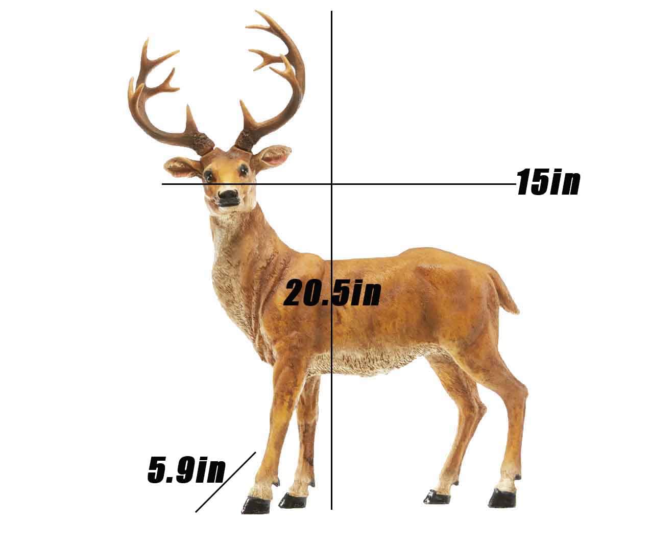 XTAPAN Resin Deer Figurine Set - Standing Male & Female Deer Statue for Home Garden, Lawn, Patio, Outdoor Decor - Perfect for Yard Ornaments, Wildlife Theme Decorations, and Nature-Inspired Gifts