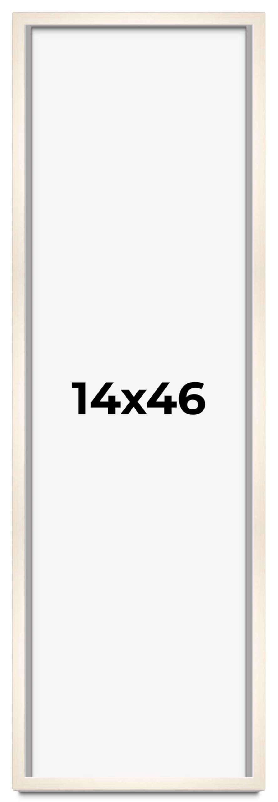 CountryArtHouse 14x46 Whitewashed Solid Wood Picture Frame - 0.8125 Inch Moulding Width with UV Acrylic Plexiglass, Acid-Free Foam Backing & Hanging Hardware - Perfect for Gallery Walls, Living Room Decor & Family Photos