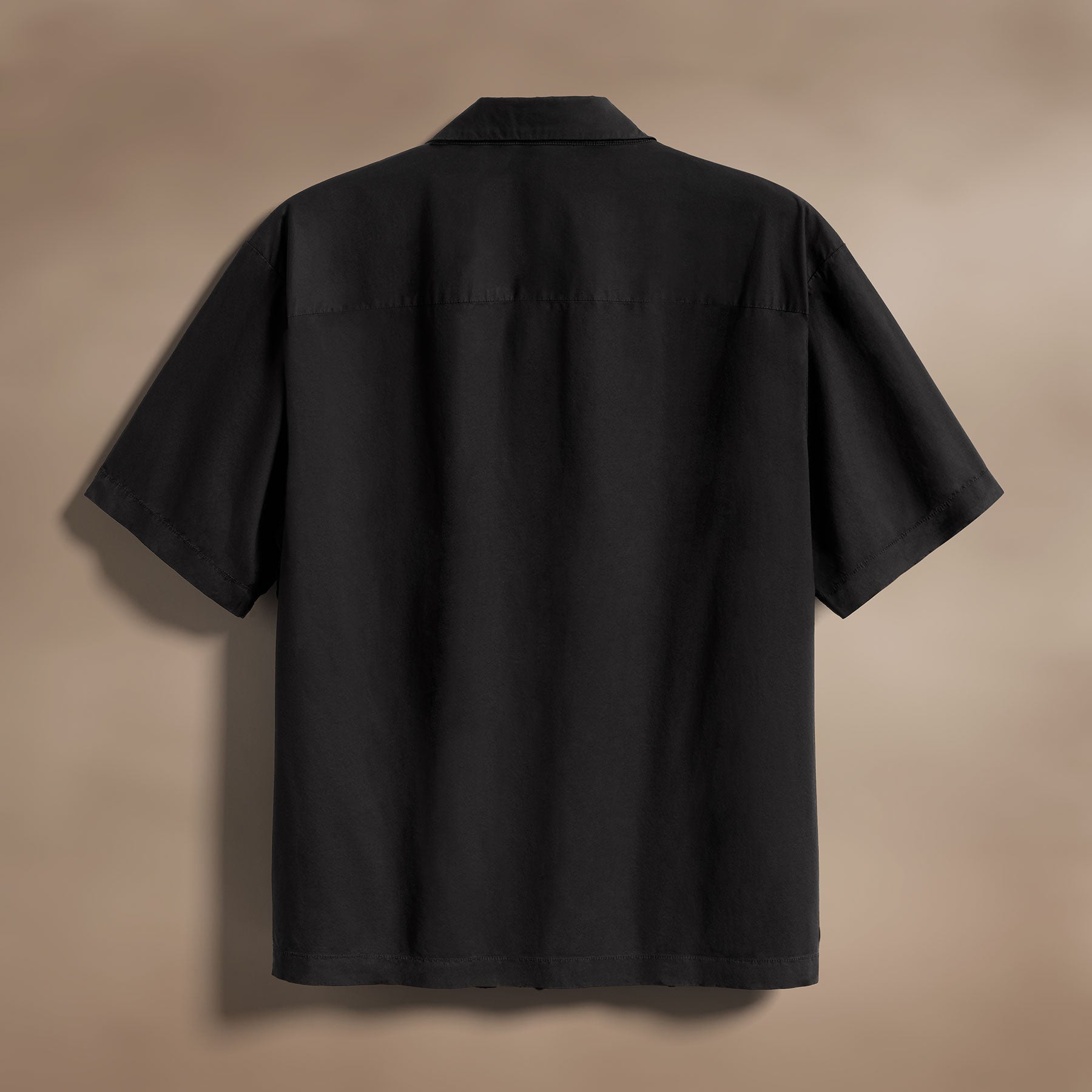 Oversized Stretch Poplin Short Sleeve Shirt for Men - Comfortable & Breathable Black Casual Shirt - Perfect for Summer, Travel & Everyday Wear