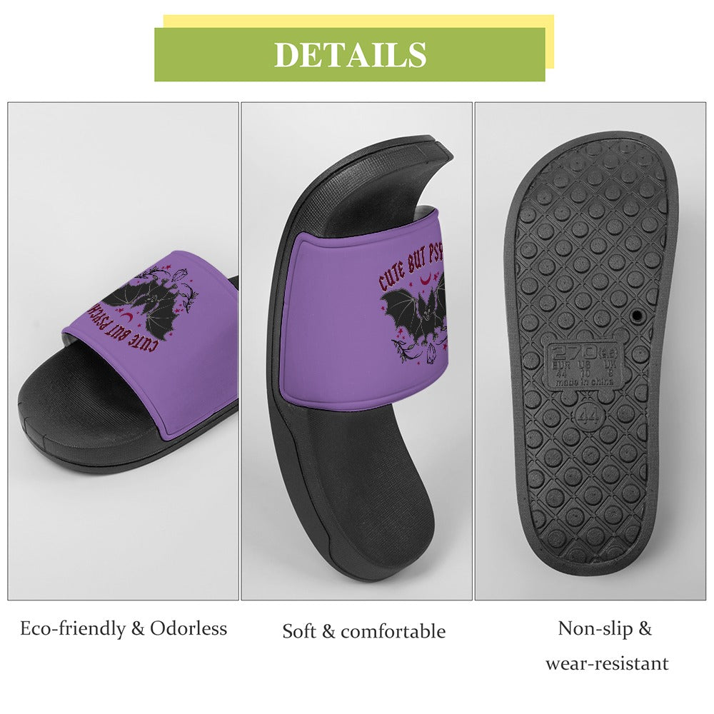 Stylish Cute But Psycho PVC Sandals for Women - Trendy Summer Beach Slides - Perfect for Pool Parties, Vacations & Casual Outings