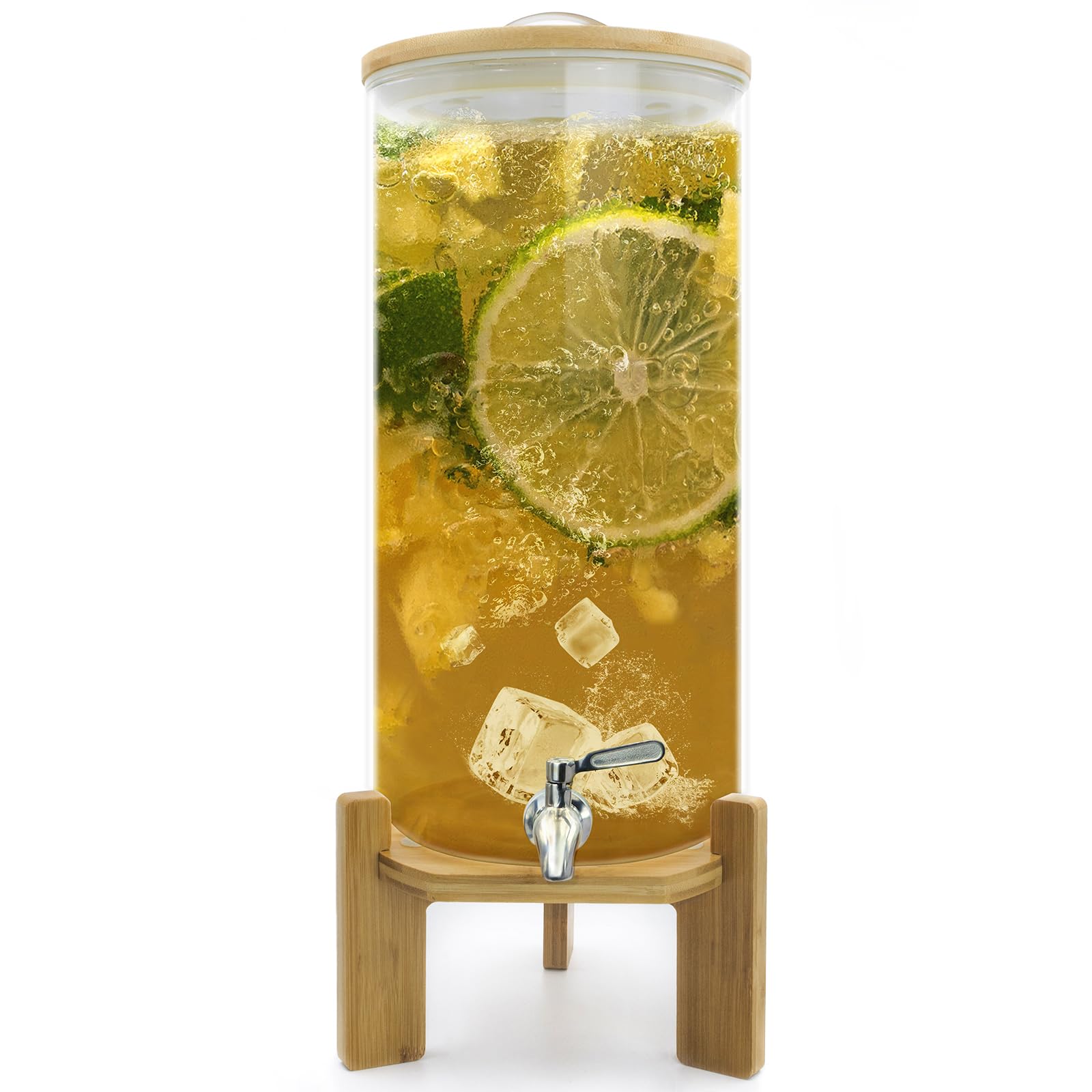 2.9 Gallon Glass Drink Dispenser with Spigot - Large Beverage Dispenser for Parties, Bars & Restaurants | Perfect for Serving Cold & Hot Drinks at Events, Weddings & Catering