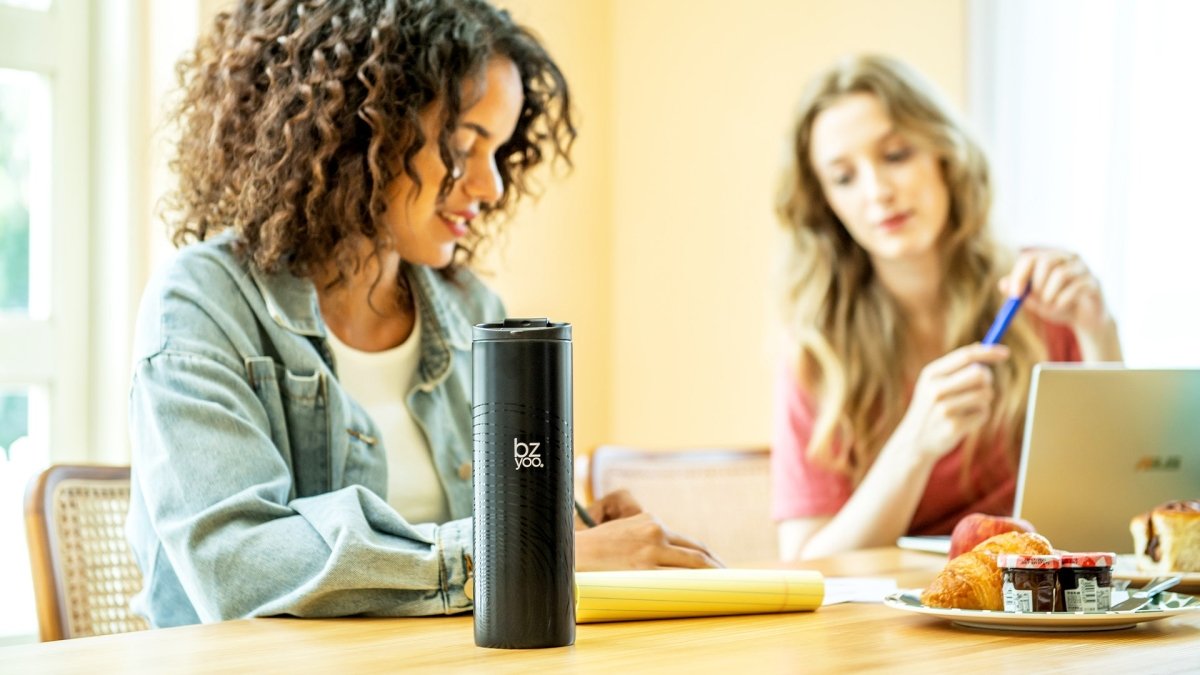 Premium Stainless Steel Vacuum Insulated Tumbler - 20oz Double Wall Thermal Coffee Mug, Leak Proof Travel Cup for Hot & Cold Drinks - Perfect for Office, Gym, Hiking & Outdoor Activities - Organica Black