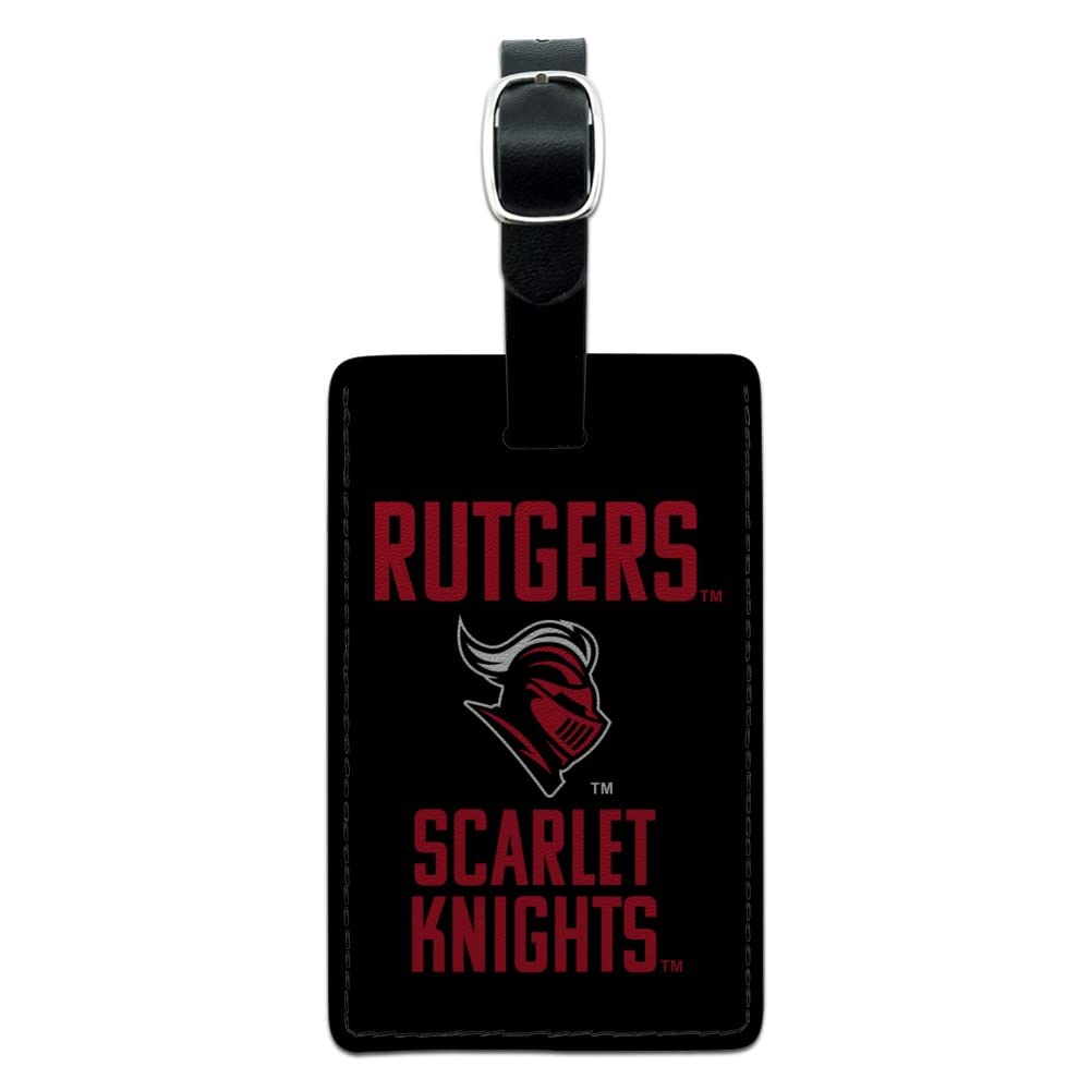 Rutgers University Scarlet Knights Leather Luggage Tag - Personalized ID Card Holder for Travel Bags, Suitcases & Backpacks | Perfect for Alumni, Students & Fans | Durable Rectangle Design for Easy Identification