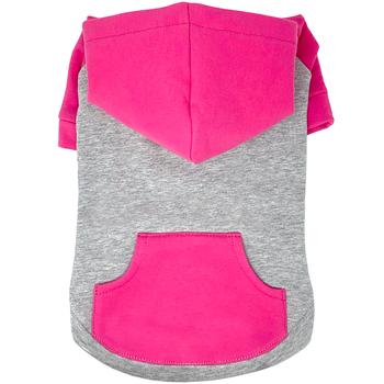 Color Block Hoodie Pink on Gray - Trendy Unisex Pullover for Streetwear & Casual Outfits | Perfect for Everyday Wear, Gym, and Outdoor Activities