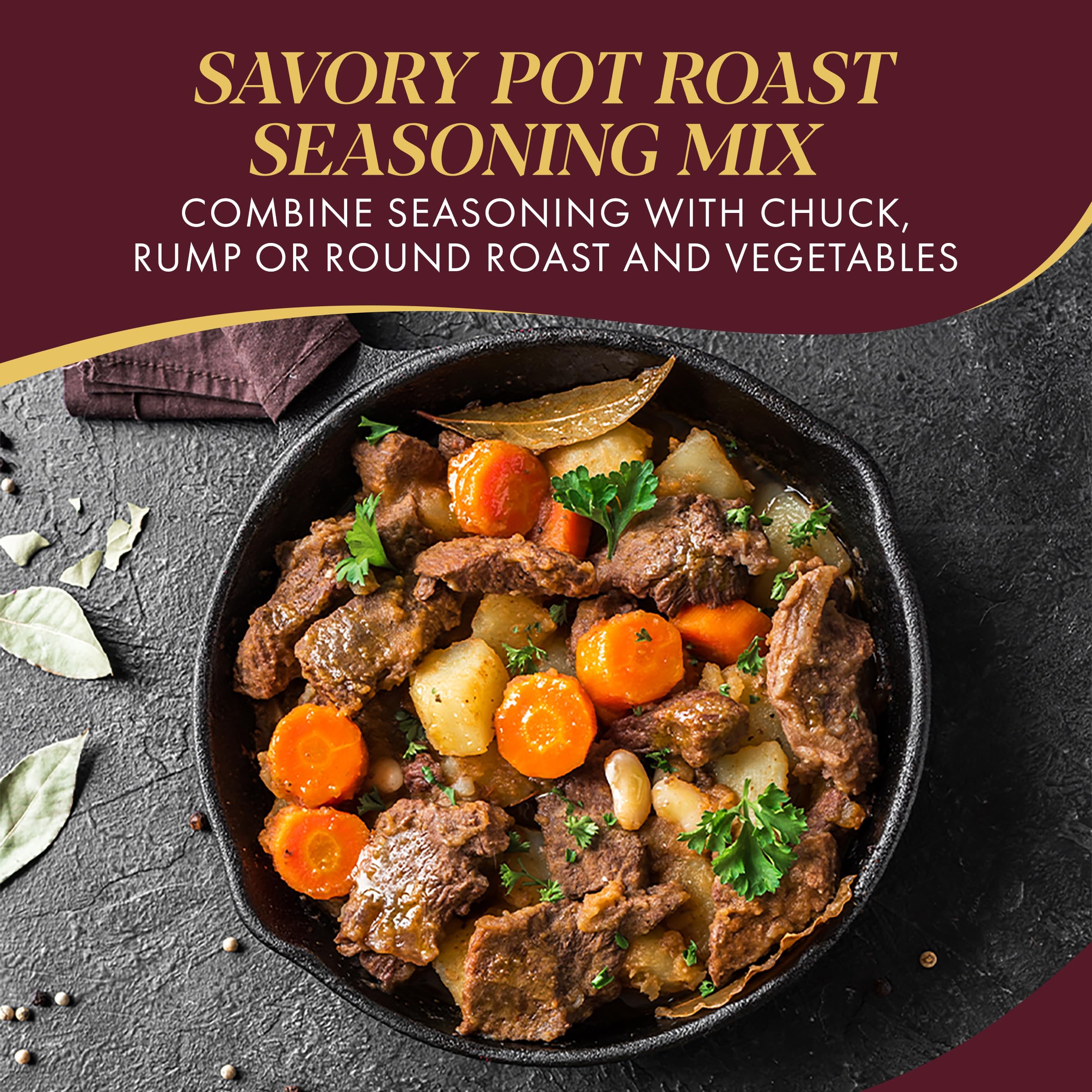 Crock-Pot Savory Pot Roast Seasoning Mix - 1.5 oz | All-Natural Flavor Enhancer for Beef, Pork & Vegetables | Perfect for Slow Cooker, Instant Pot & Family Dinners