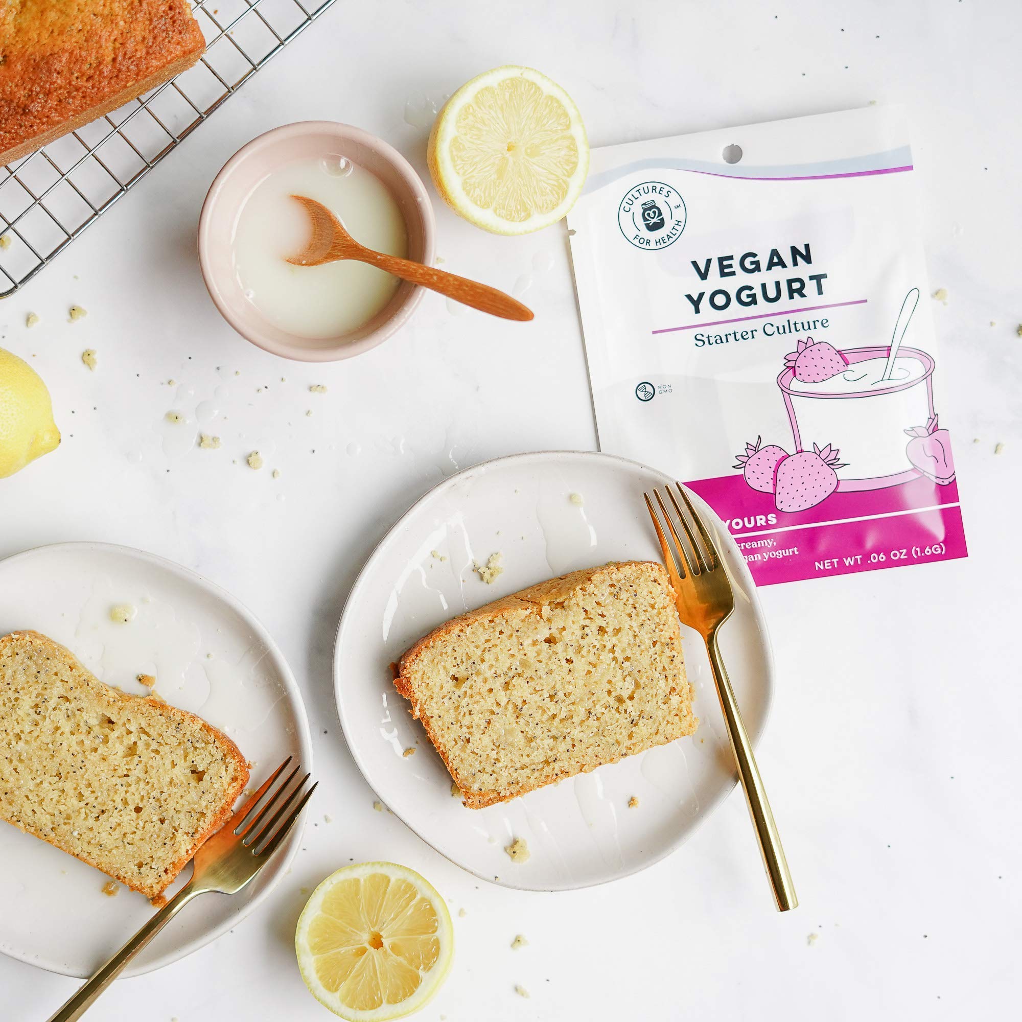 Vegan Yogurt Starter Culture 32 Packets - Dairy Free Direct-Set Yogurt Starter for Soy Milk & Plant Based Milk | Probiotic for Gut Health | Perfect for Smoothies, Breakfast Bowls & Healthy Snacks