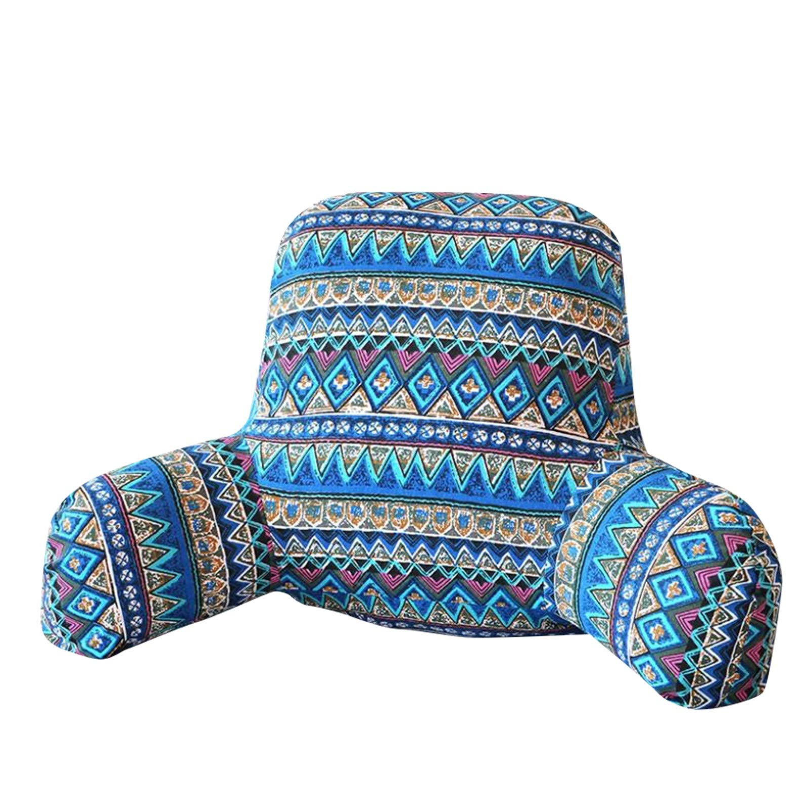 **Big Backrest Reading Bed Rest Pillow with Arms - Plush Memory Foam Support, Removable Neck Roll & Washable Cover - Adjustable Loft Bed Chair for Reading, Watching TV, or Relaxing in Bed**