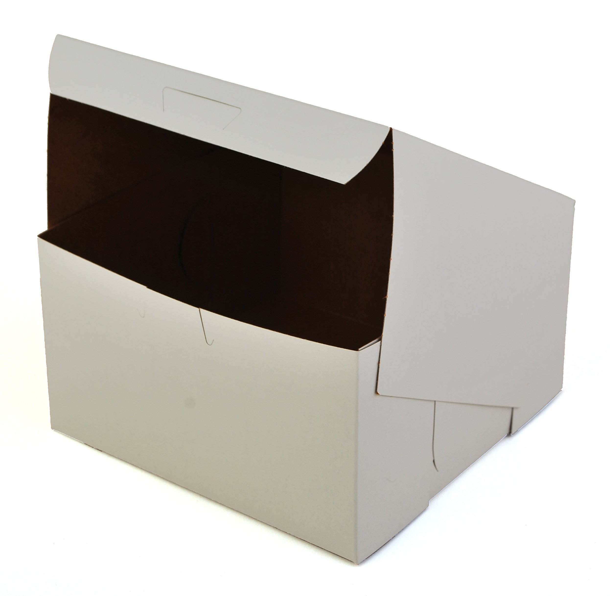 Premium White Clay-Coated Kraft Bakery Box 7x7x4 Inches - Lock Corner Design - Case of 250 - Ideal for Cupcakes, Cookies & Pastry Packaging - Southern Champion Tray 0921 Non-Window Food-Grade Box
