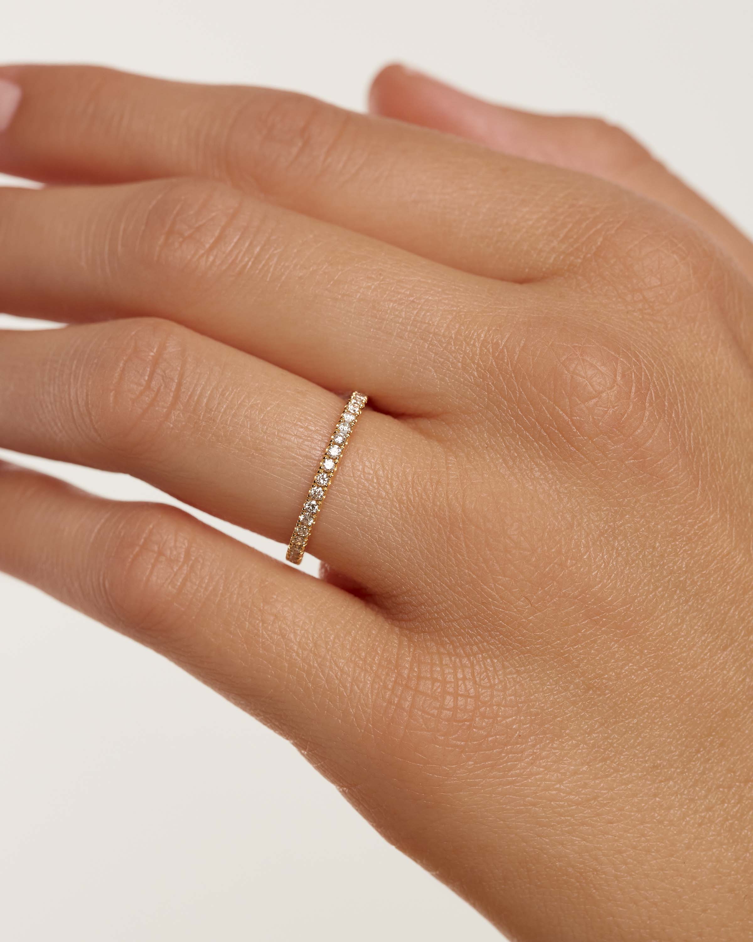Elegant Diamond & Gold Eternity Band Ring for Women - Perfect for Weddings, Anniversaries & Special Occasions