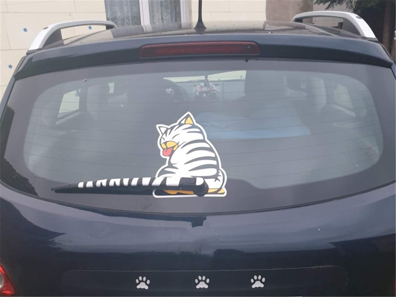 3D Creative Cat Wagging Tail Car Wiper Sticker - Funny Cartoon Windshield Decoration for Rear Window & Auto Glass - Perfect for Car Enthusiasts & Pet Lovers (Great for Gifts, Car Shows & Personalizing Your Vehicle)