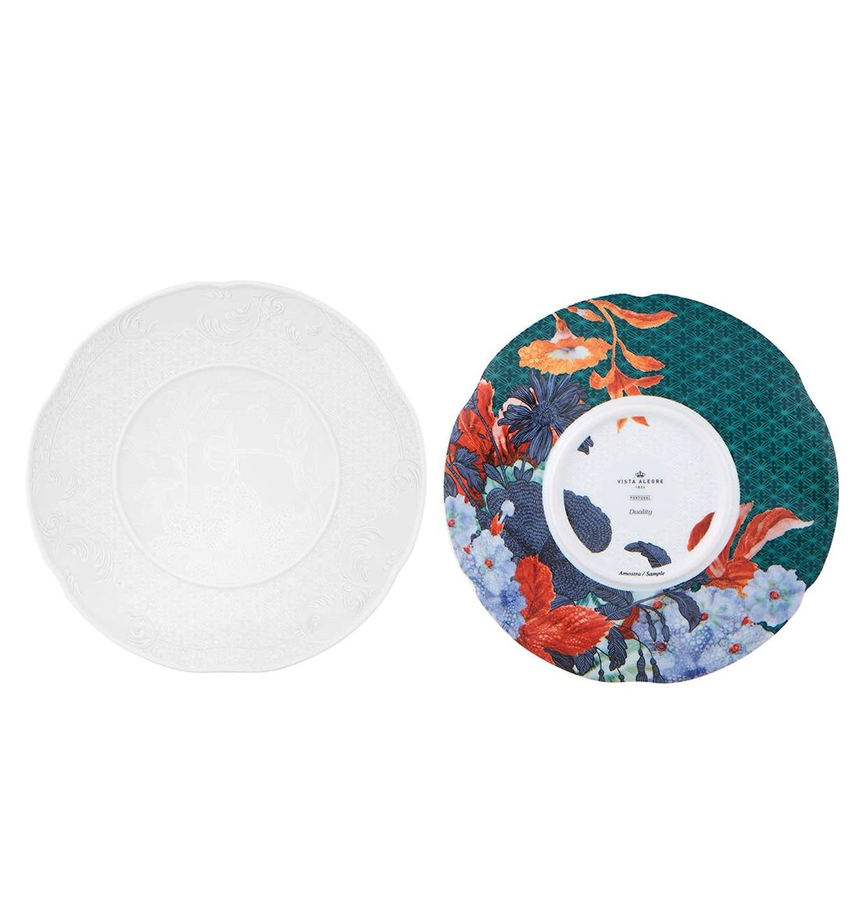 Vista Alegre Duality 4-Piece Bread and Butter Plate Set - Elegant Porcelain Appetizer Dishes for Dinner Parties, Tea Time & Everyday Use