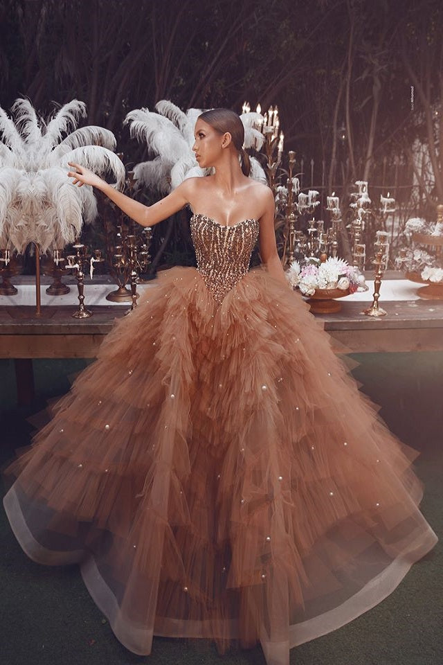 Elegant Sweetheart Ball Gown - Floor Length Organza Prom Dress with Beaded Details | Perfect for Homecoming, Formal Dances & Special Occasions