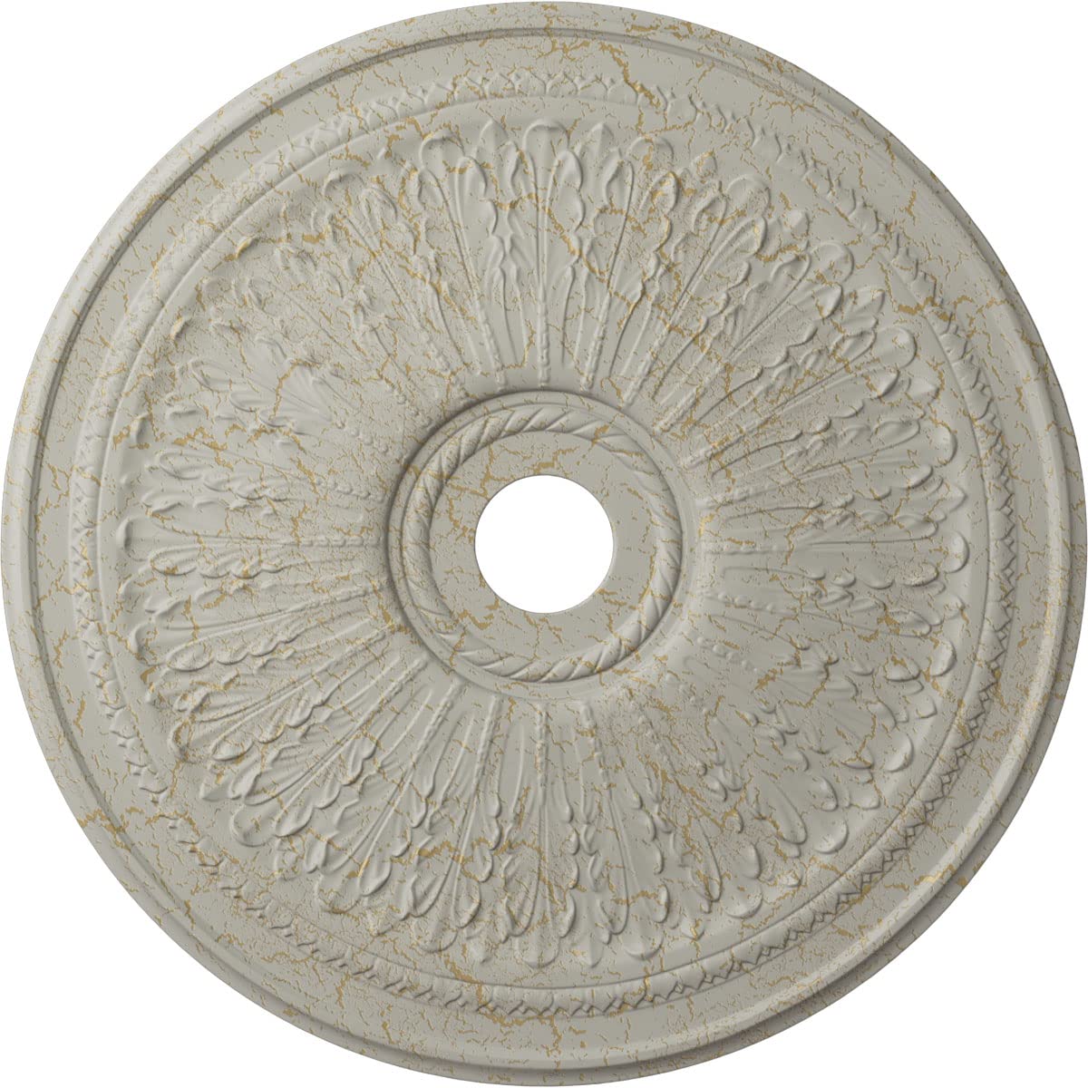 Ekena Millwork CM29OAPCC 29-Inch Oakleaf Ceiling Medallion - Hand-Painted Pot of Cream Crackle Finish - 29 1/8