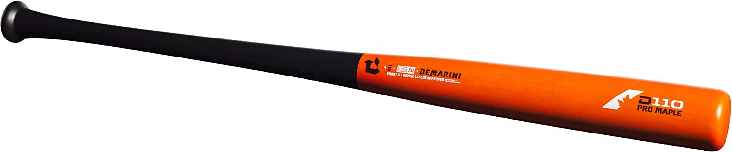 DeMarini D110 Pro Maple Wood Composite Baseball Bat - Orange/Black - Perfect for Youth & Adult Baseball Games, Training, and Tournaments