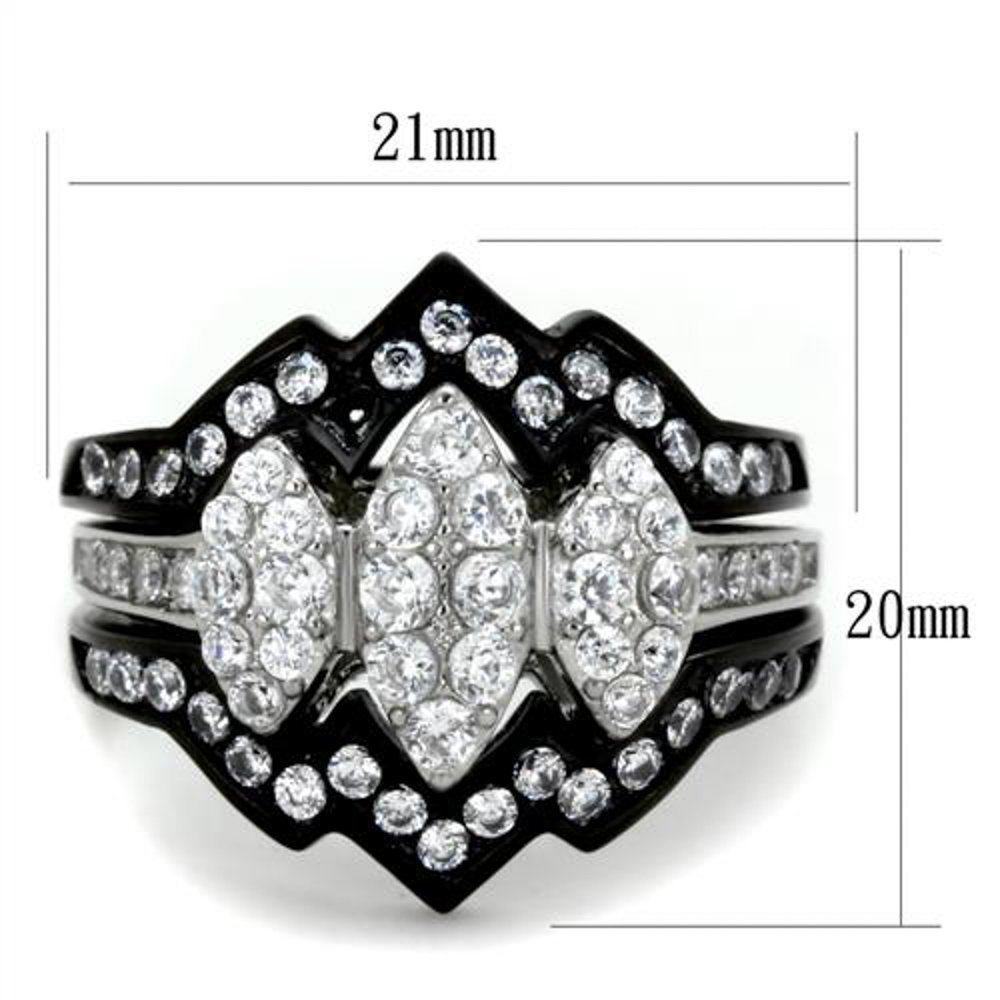 His & Her Wedding Rings - Stainless Steel & Titanium Set for Couples