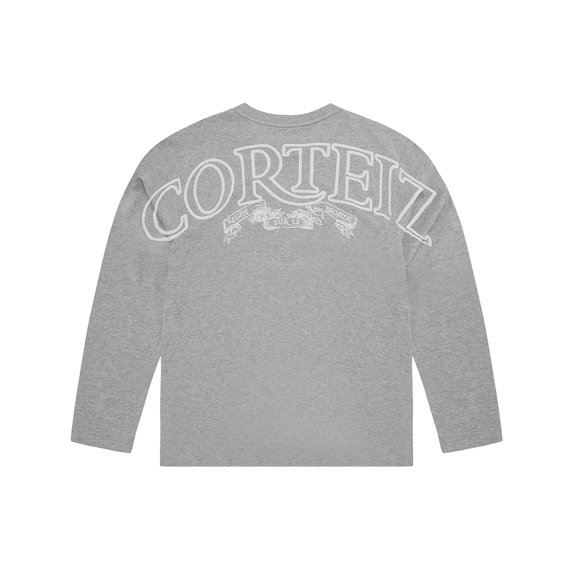 Corteiz Royale Heavyweight Long Sleeve T-Shirt for Men - Premium Cotton Heather Grey Crewneck Tee - Streetwear, Casual Wear & Layering Essential