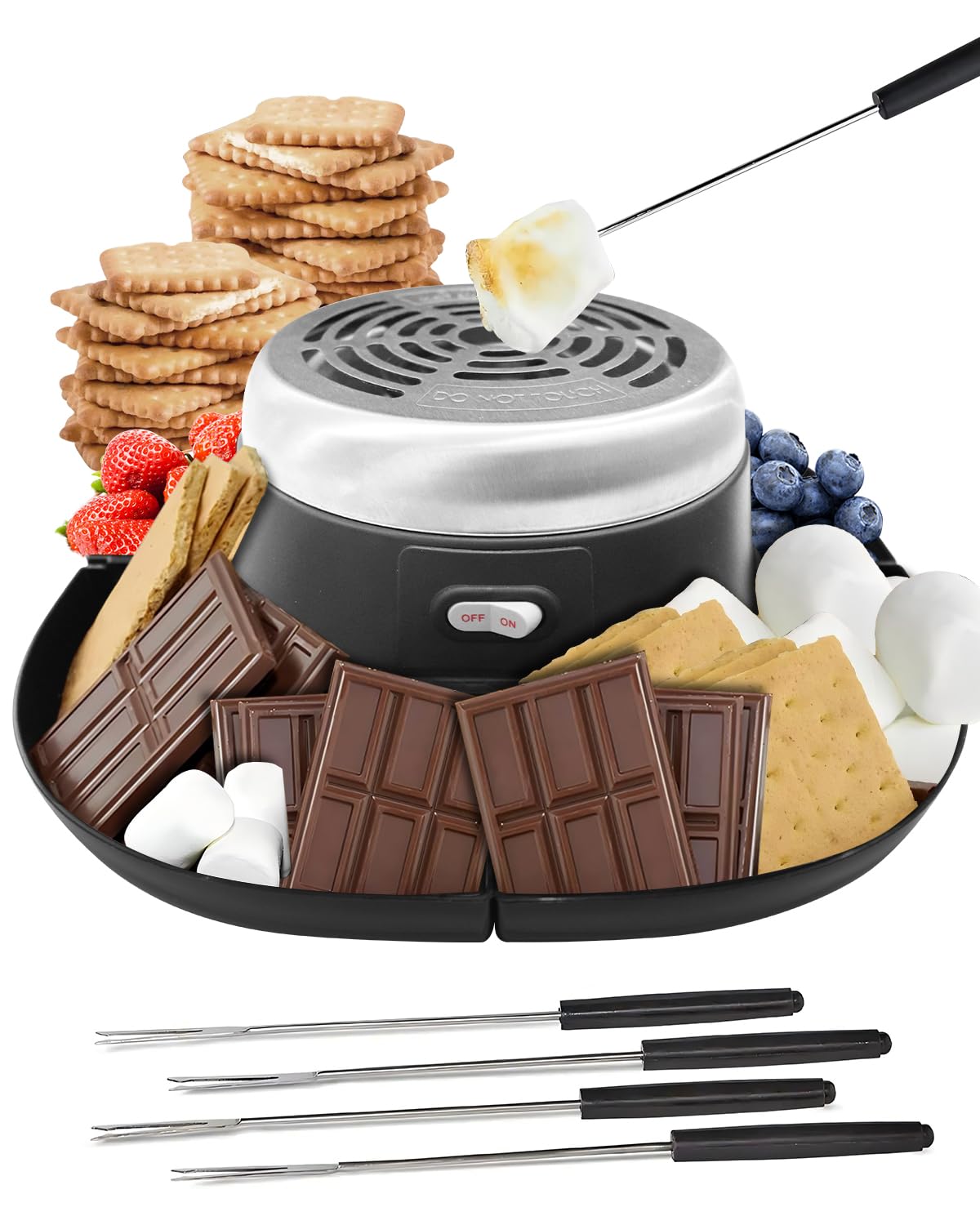 Premium Flameless S'mores Maker Kit - Indoor Electric Smores Maker for Tabletop, 120V - Perfect for Movie Nights, Housewarming Gifts & Christmas Presents - Enjoy Smores Anytime at Home, Parties or Camping