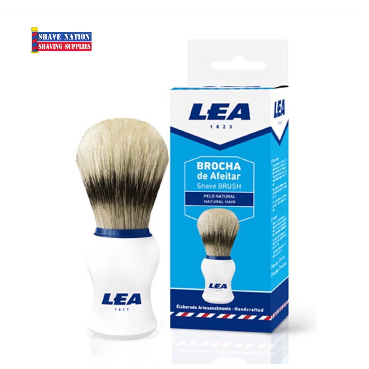 Premium LEA Natural Boar Hair Shaving Brush for Men - Soft Bristles for Smooth Shaving - Perfect for Wet & Dry Use at Home or Travel