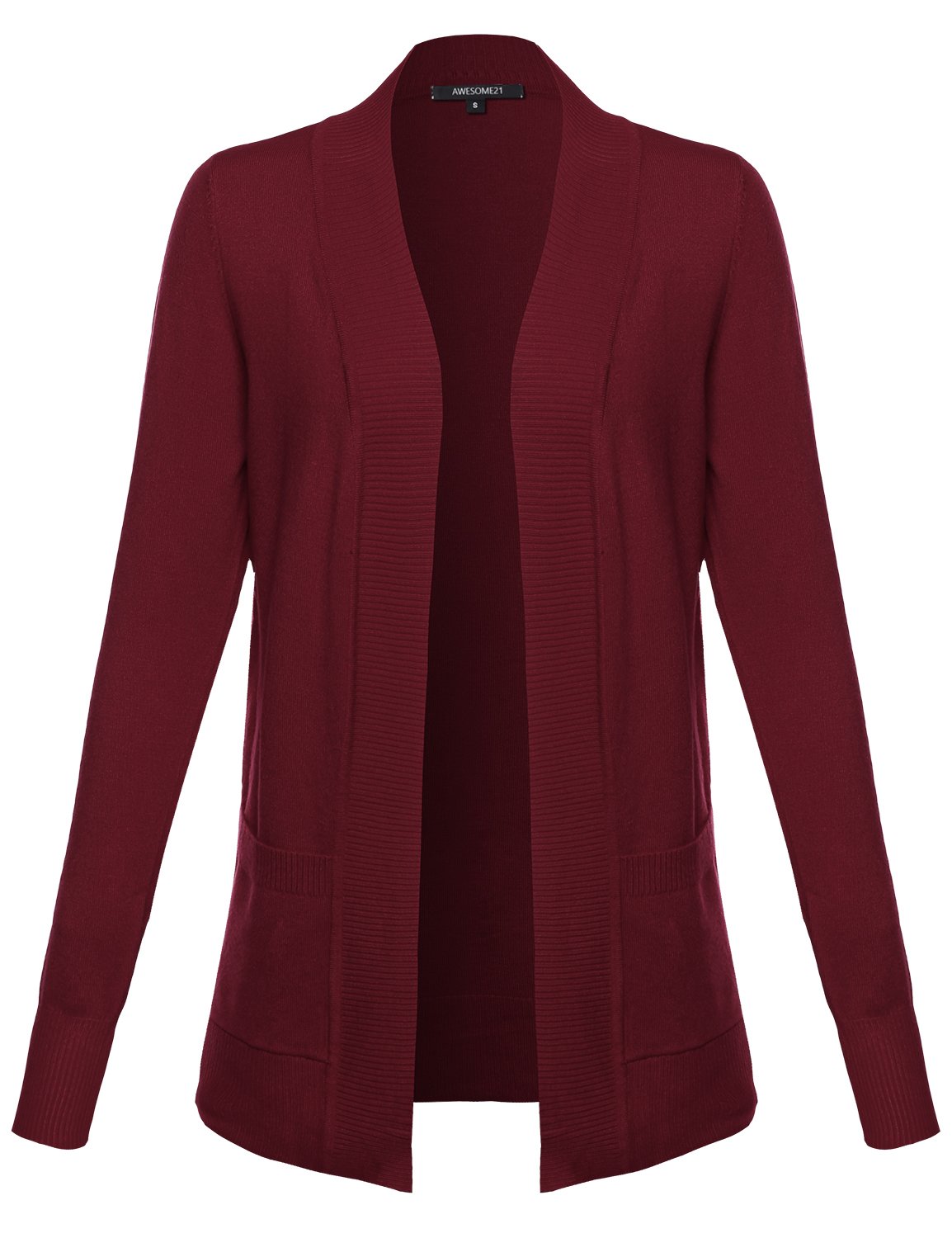 Women's Soft Stretch Open Front Knit Cardigan - Lightweight Comfortable Long Sleeve Sweater for Casual Wear, Office & Layering