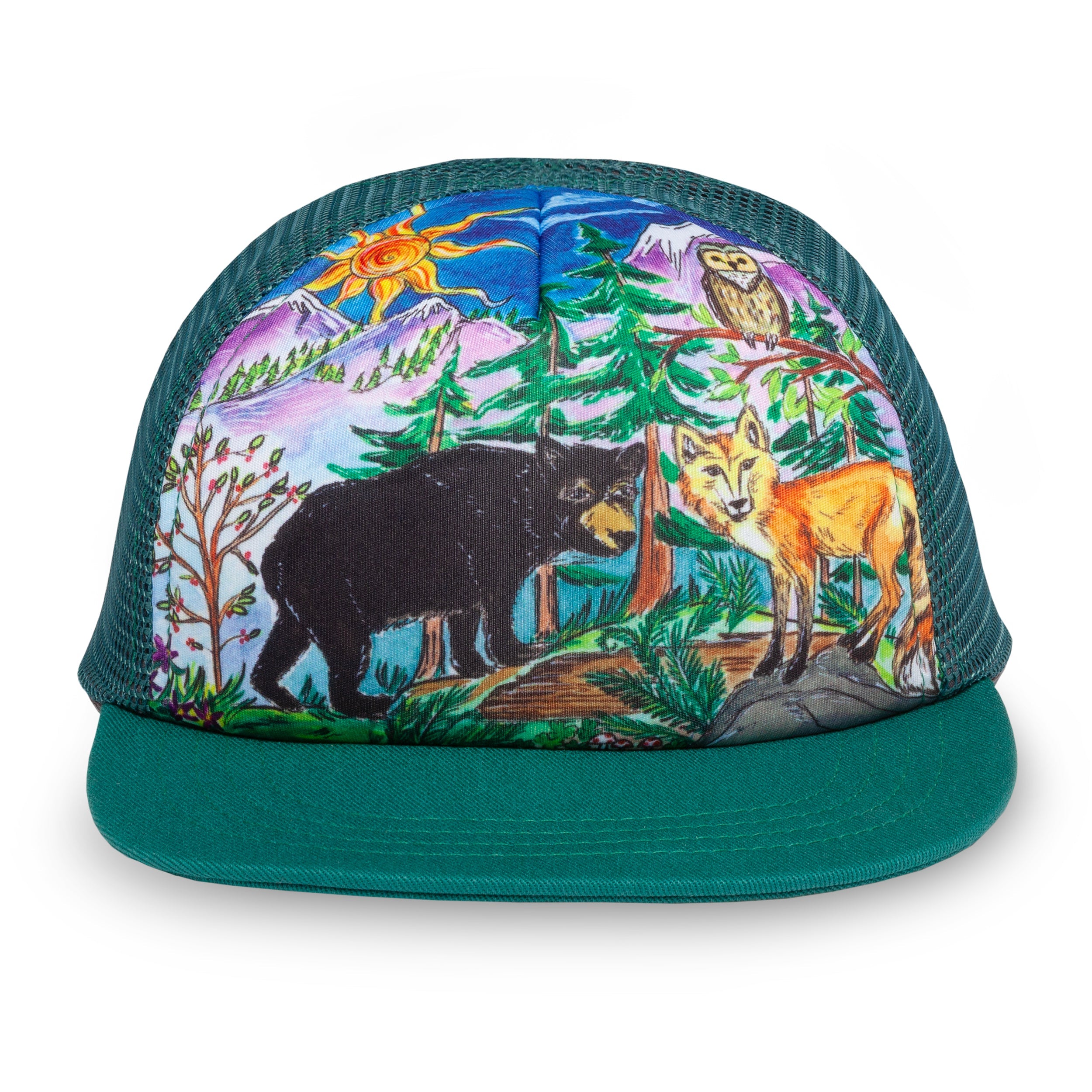 Adorable Toddler Forest Friends Trucker Hat - Cute Animal Print Baseball Cap for Boys & Girls - Perfect for Outdoor Play, Hiking, and Park Adventures