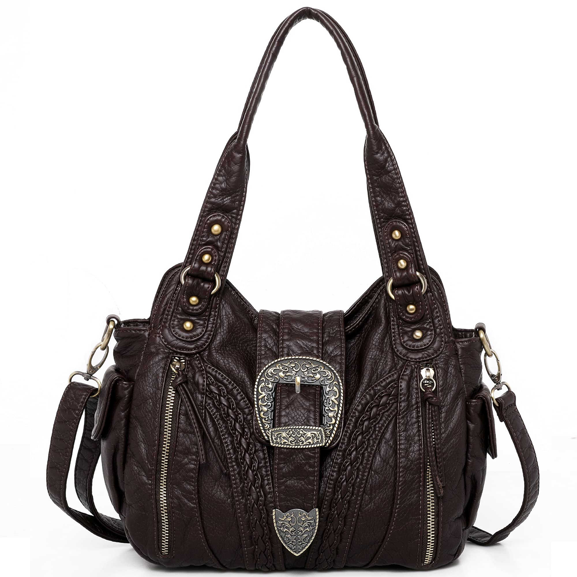 Montana West Leather Crossbody Bag for Women - Concealed Carry Purse for Everyday Use