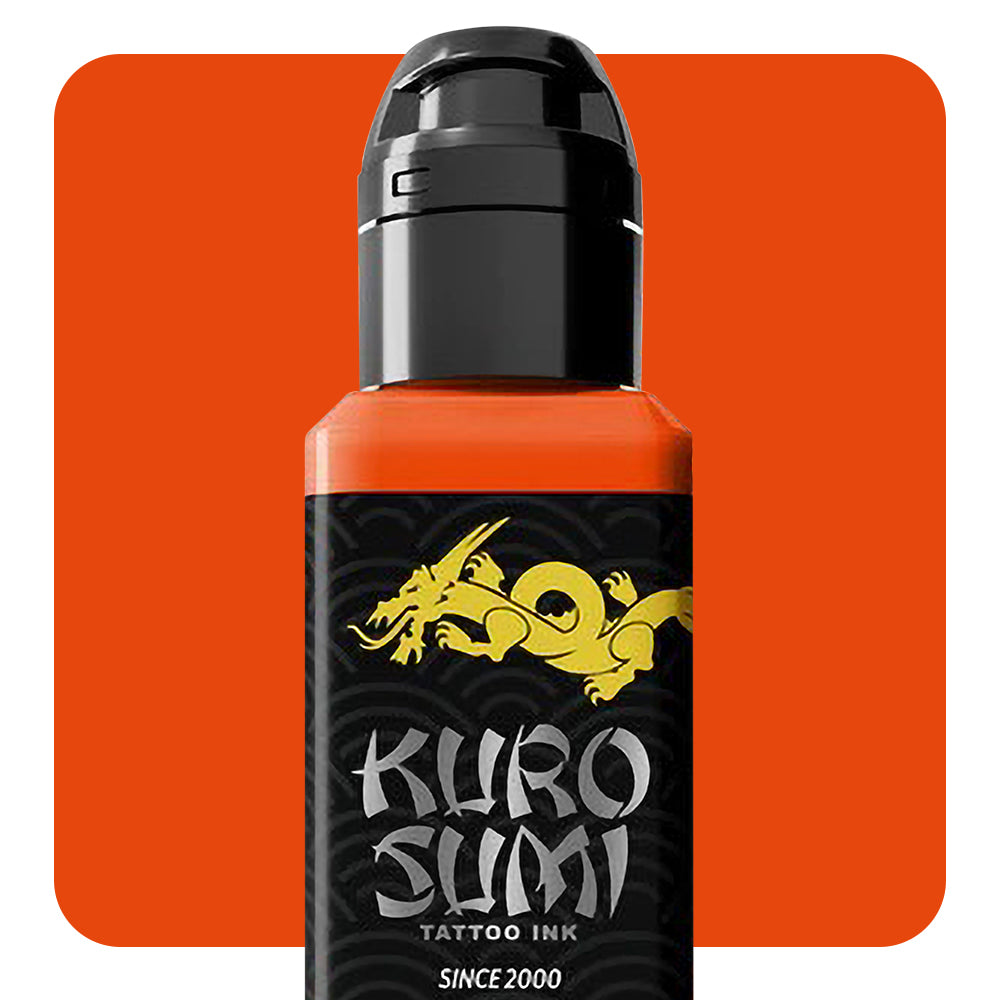 Kuro Sumi Rising Sun Orange Tattoo Ink - High Quality, Vibrant Color for Professional Tattoo Artists - Perfect for Sleeves, Traditional & Japanese Style Tattoos