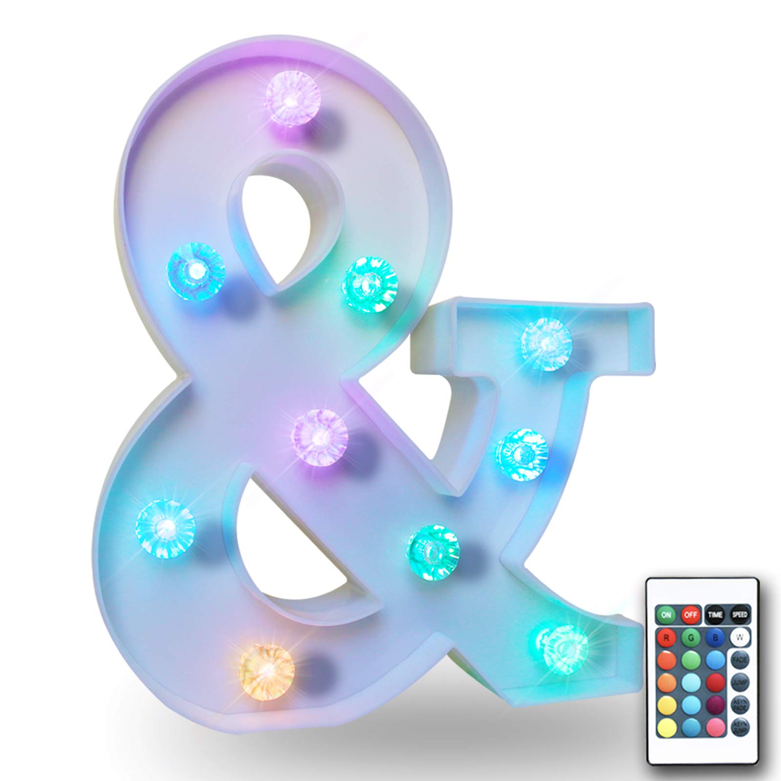 Color Changing LED Letter Lights - Remote Control Alphabet Marquee Signs with Timer for Home, Wedding, Christmas & Birthday Decor - Perfect for Wall Decor, Night Light, and Party Backdrop