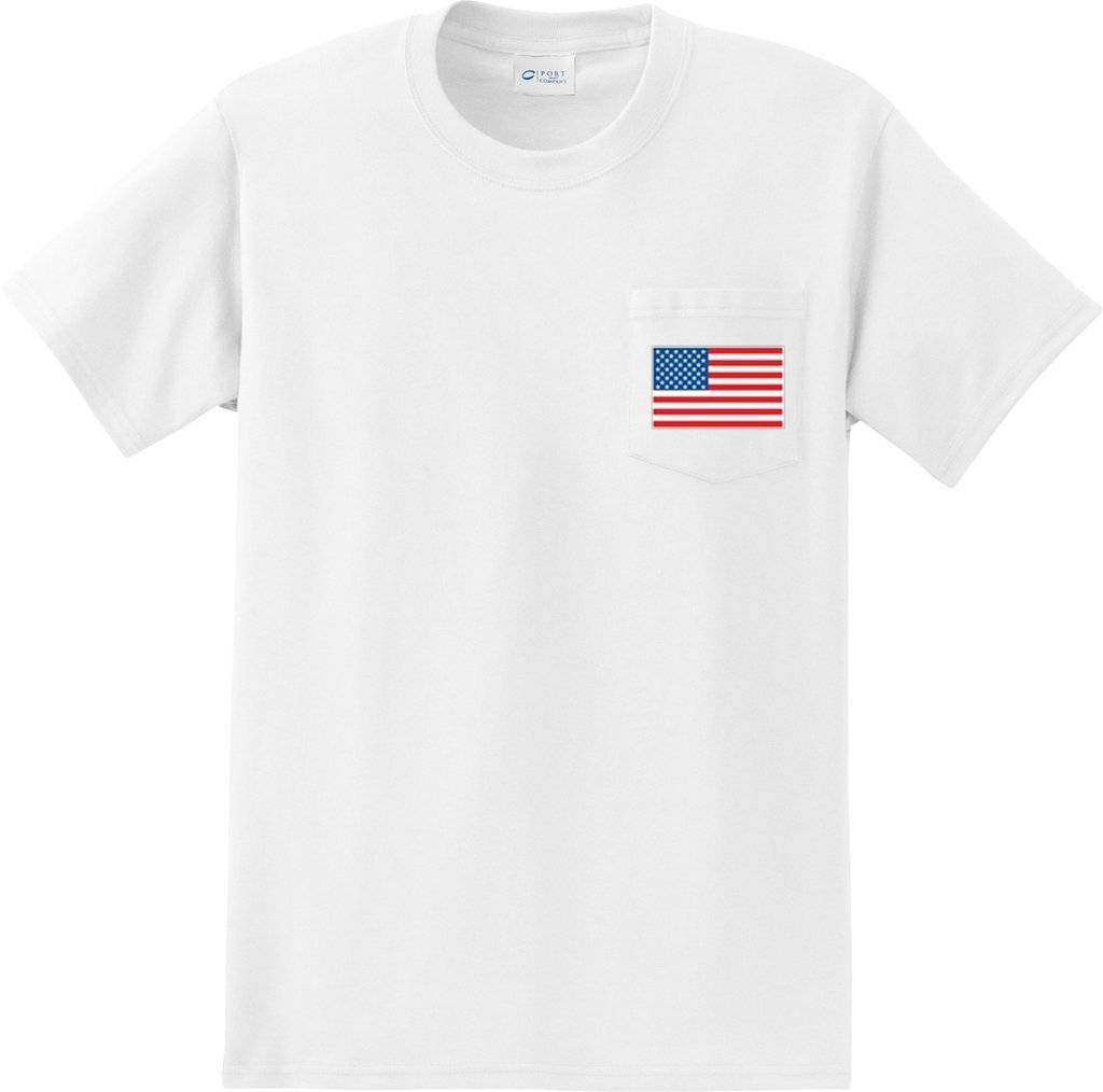 Buy Cool Men's US Flag Pocket Print T-Shirts - Patriotic Casual Wear for 4th of July & Outdoor Events