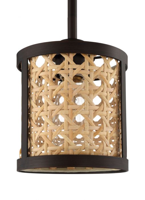 Craftmade Malaya 1-Light Mini Pendant Light Fixture - Aged Bronze Brushed Finish (Model 54591 ABZ) - Perfect for Kitchen Island, Dining Room, or Entryway Lighting