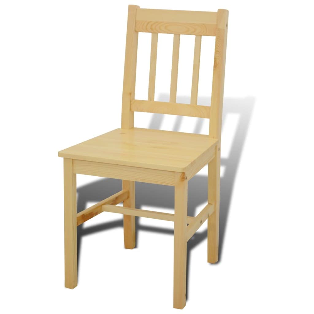 FAMIROSA 5-Piece Solid Pine Wood Dining Set with Table & 4 Chairs - Natural Wood Kitchen & Breakfast Table for Dining Room, Home Decor - Perfect for Family Meals, Entertaining Guests & Small Space Dining Areas