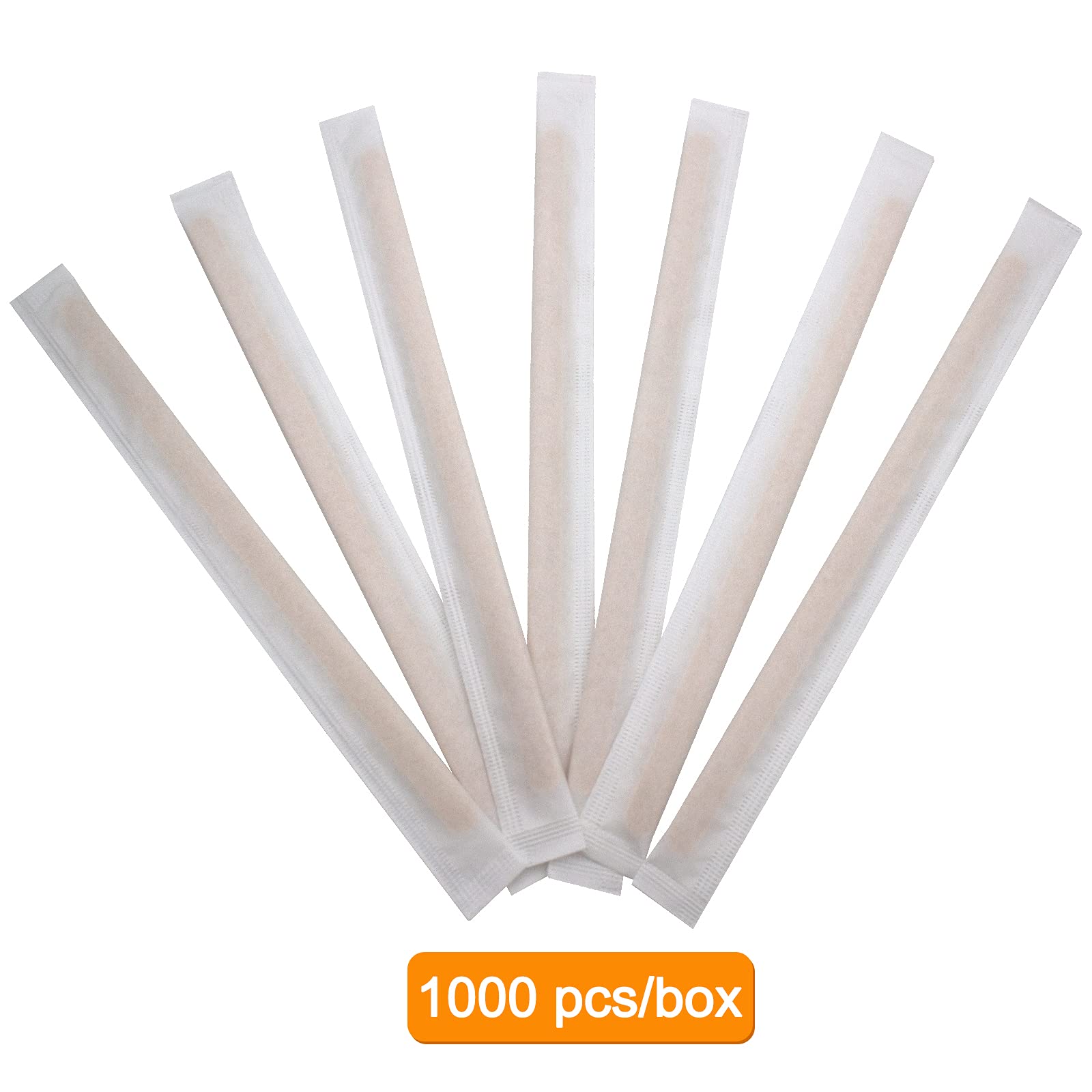 BLUE TOP 5.5 Inch Wooden Coffee Stirrers - 1000 Pack of Individually Wrapped Disposable Wood Sticks for Coffee, Tea, Hot Chocolate & Beverages - Perfect for Mixing Butter, Sugar & Craft Projects - Ideal for Cafes, Offices & Home Use