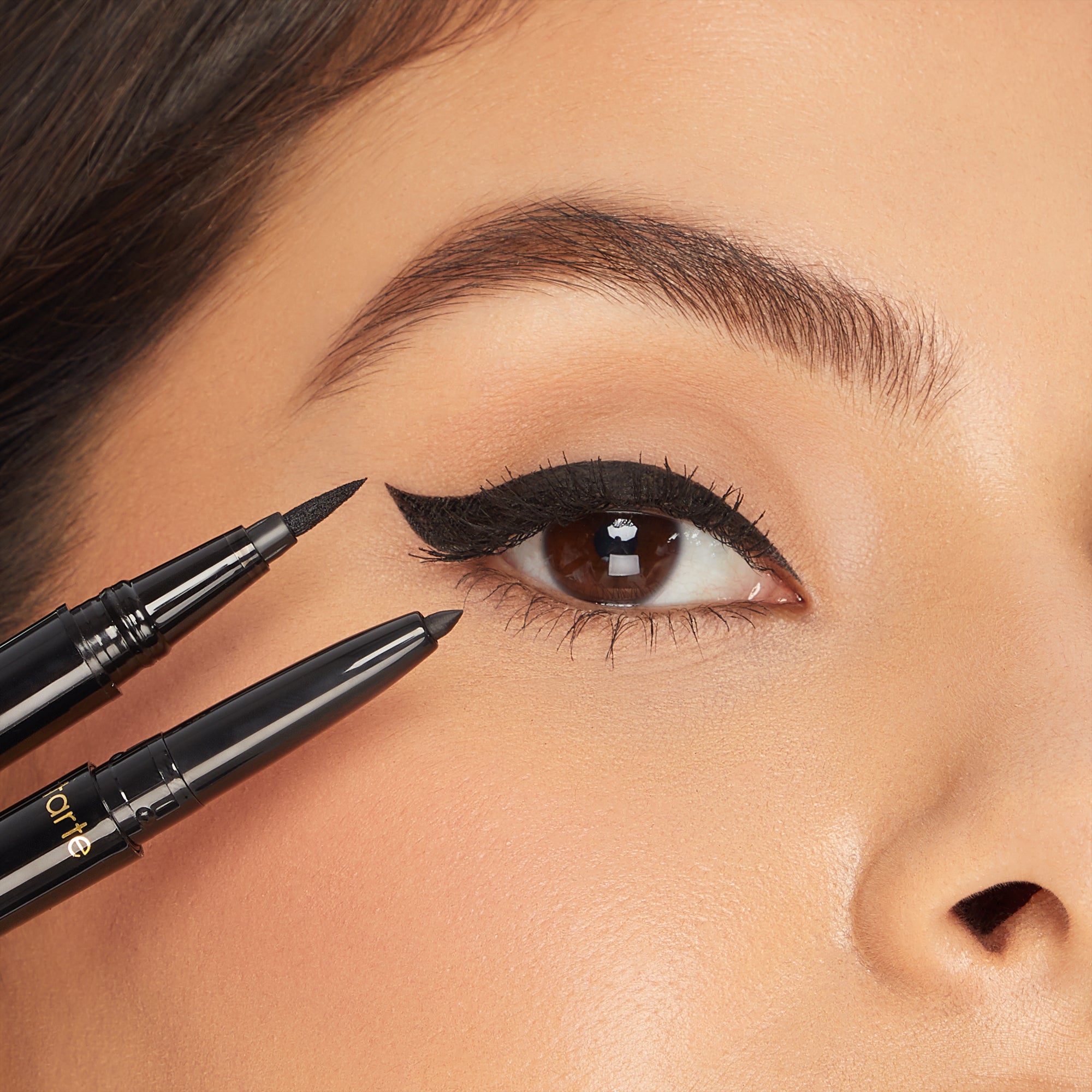 Double Take Eyeliner Bonus Set - Waterproof & Smudge-Proof Liquid Eyeliner with Bonus Brush - Perfect for Day to Night Makeup Looks, Parties & Special Occasions