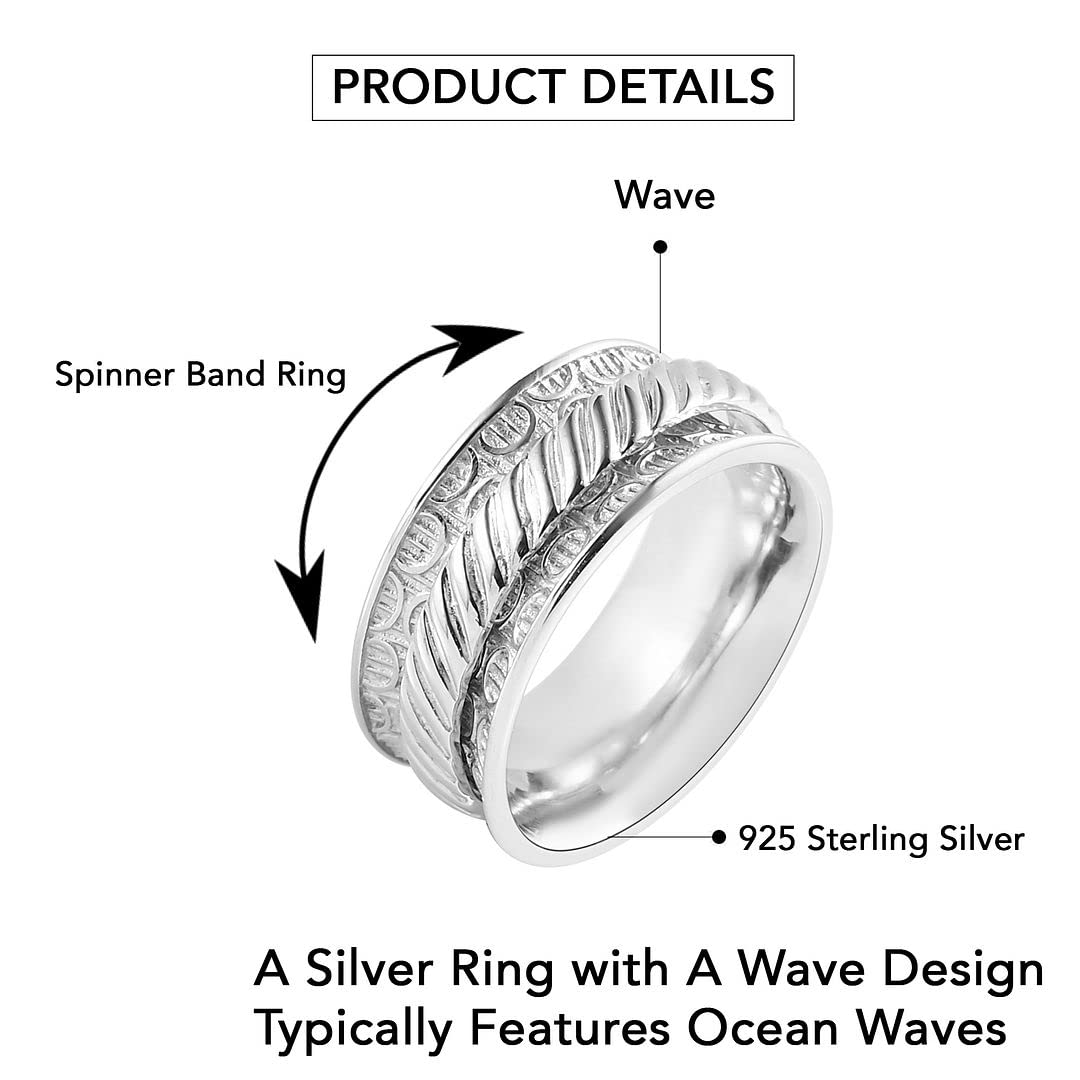 925 Sterling Silver Mom Spinner Ring for Women - Elegant Spinning Jewelry Gift for Mother's Day, Birthday & Anniversary - Perfect for Everyday Wear, Special Occasions & Gift Giving